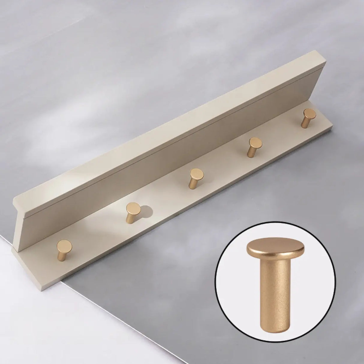 Shelf Bamboo Wood White Floating Mount Storage Coat Rack Image - 9