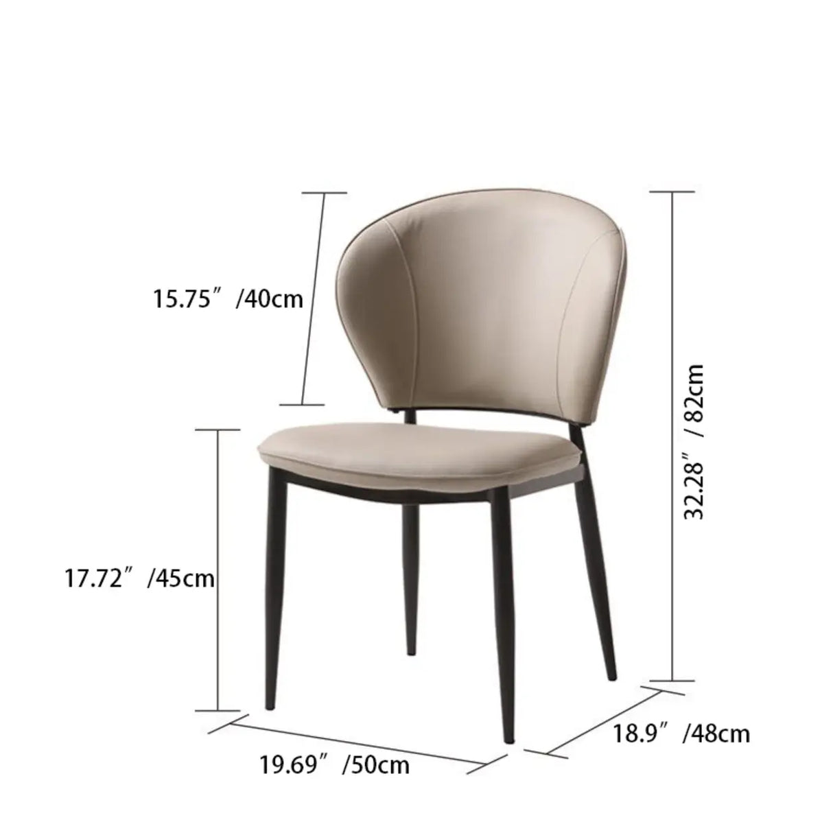 Shell Back Leather Upholstered Dining Chairs Set of 2