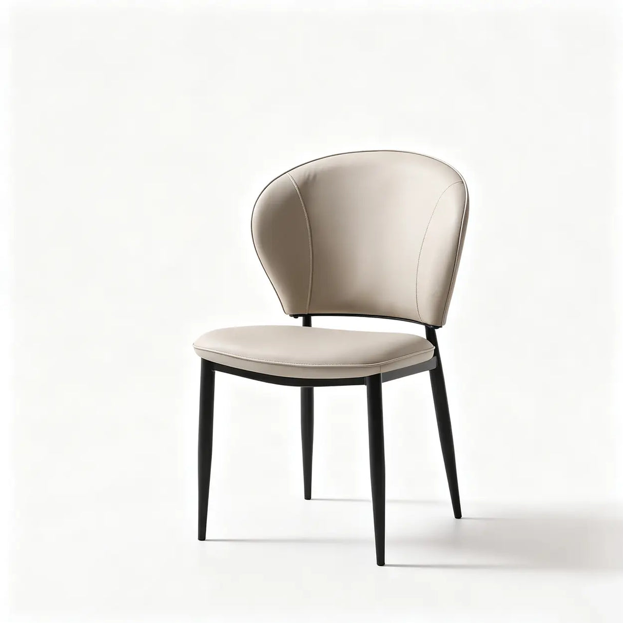Shell Back Leather Upholstered Dining Chairs Set of 2 Image - 7