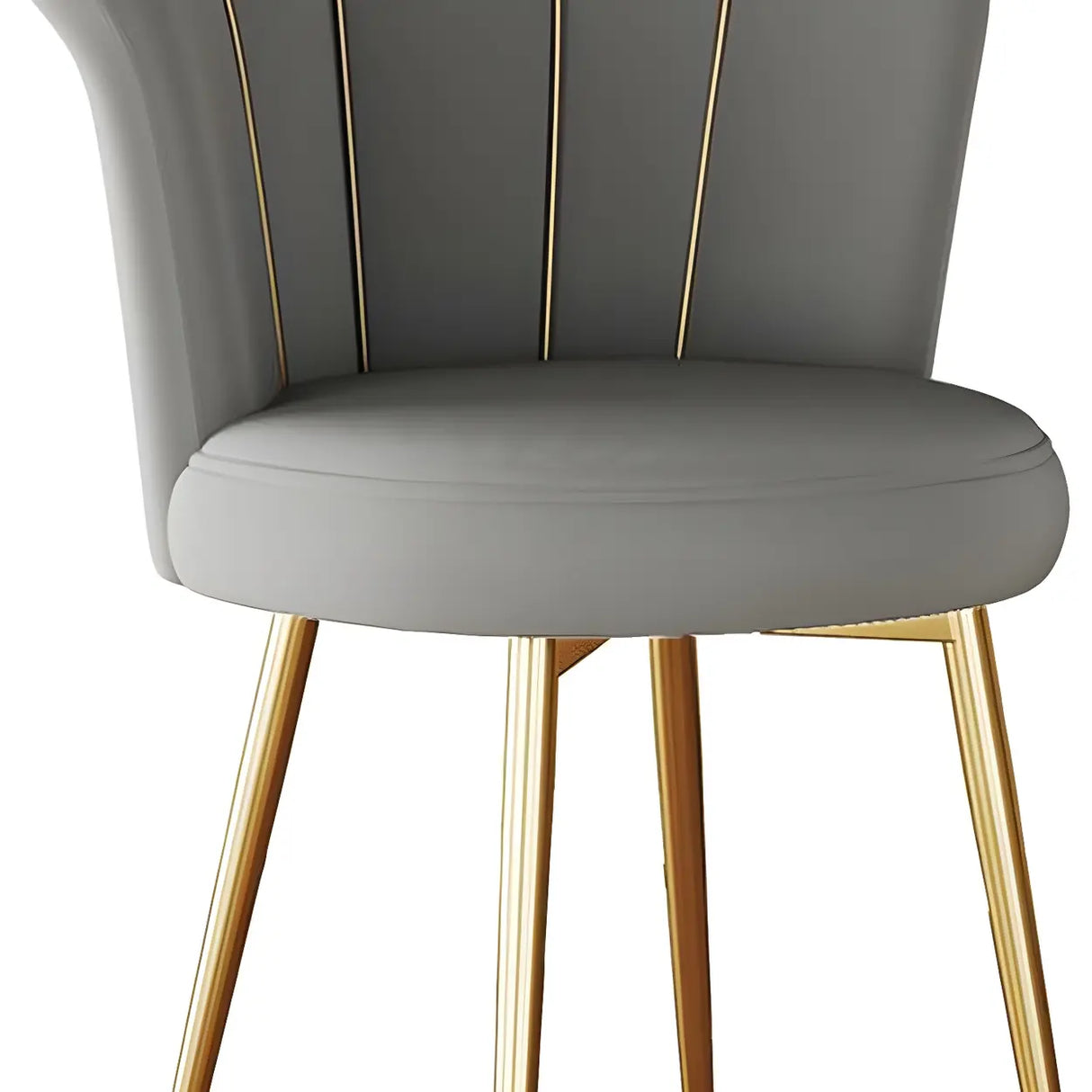 Shell Solid Back Upholstered Dining Chair with Gold Leg Image - 13