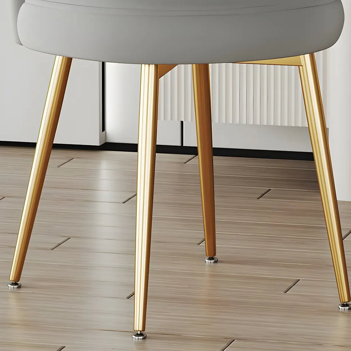 Shell Solid Back Upholstered Dining Chair with Gold Leg Image - 15