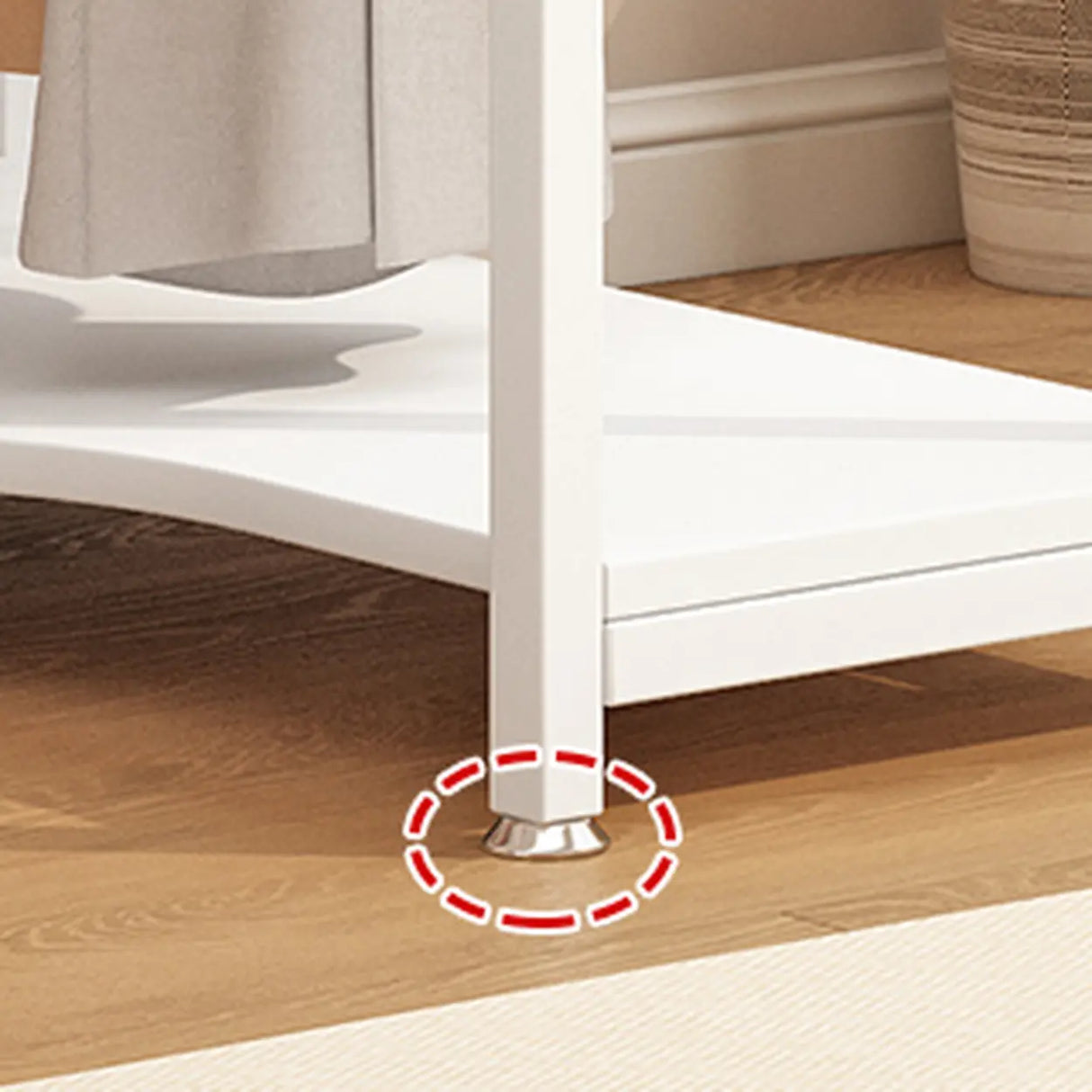 Shoe Storage White Metal Multi-Size Shelves Coat Rack Image - 10