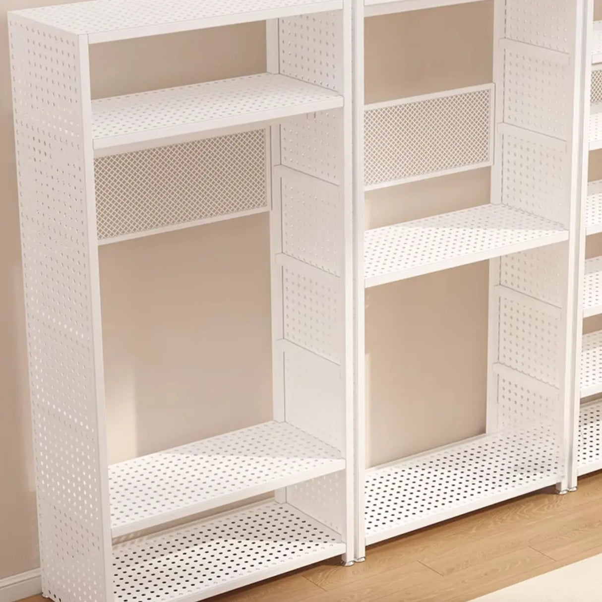 Shoe Storage White Metal Multi-Size Shelves Coat Rack Image - 14