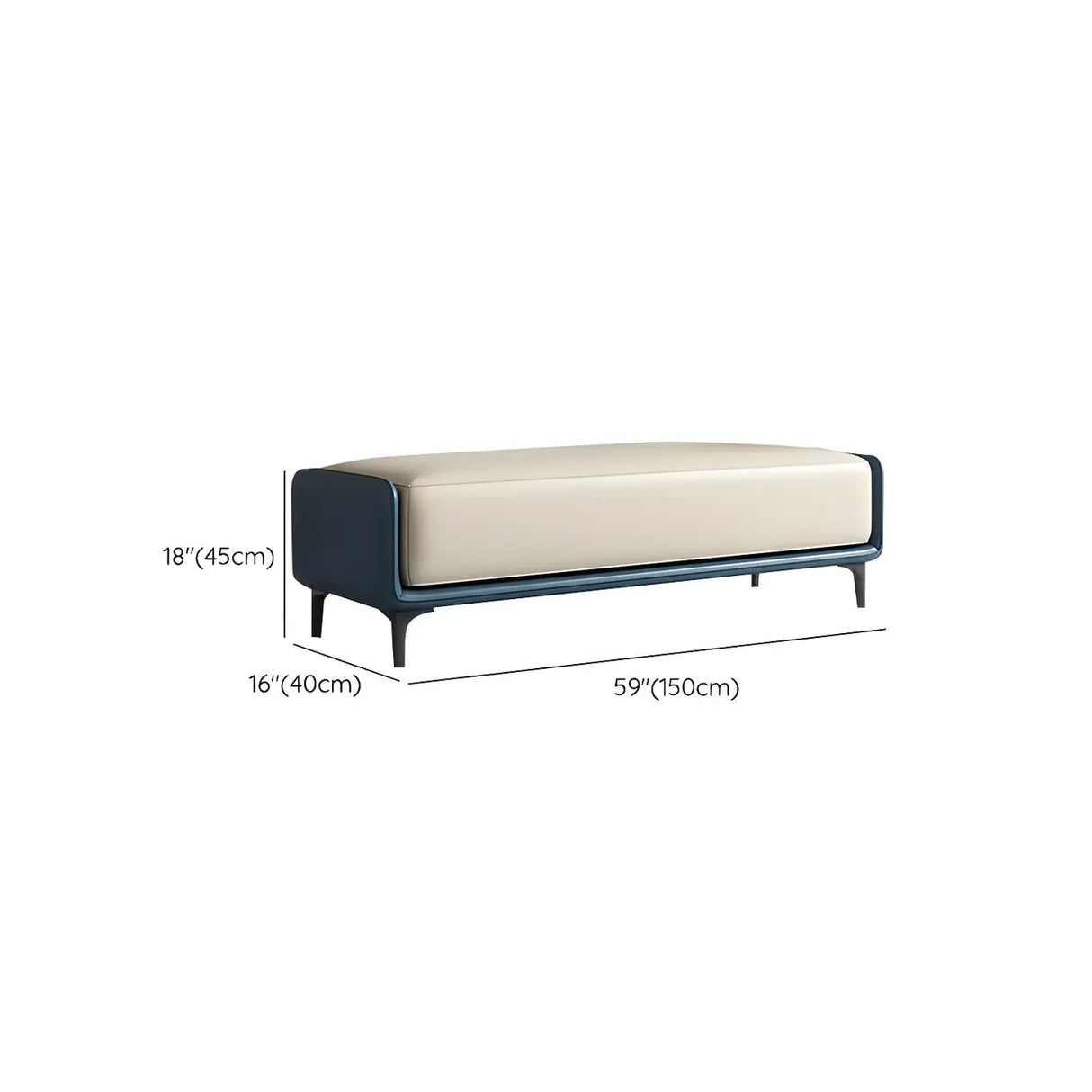 Short Grey Leather Upholstered Bedroom Bench with Legs Image - 21