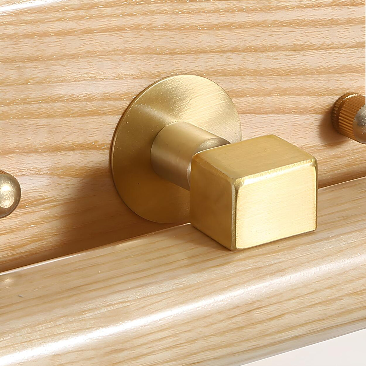 Shower Room Simple Nordic Wooden Cylinder Vanity Light Image - 13