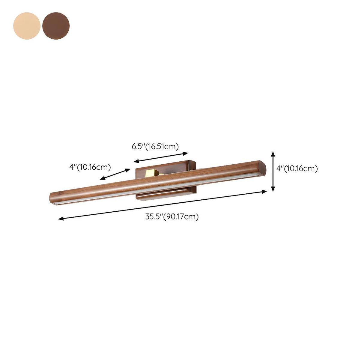 Shower Room Simple Nordic Wooden Cylinder Vanity Light Image - 17