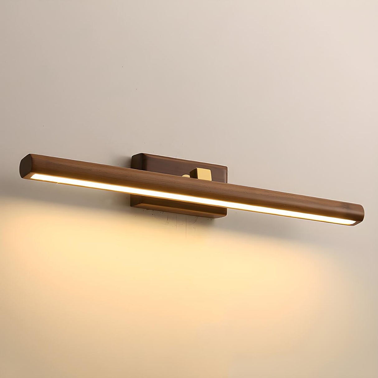Shower Room Simple Nordic Wooden Cylinder Vanity Light Image - 7