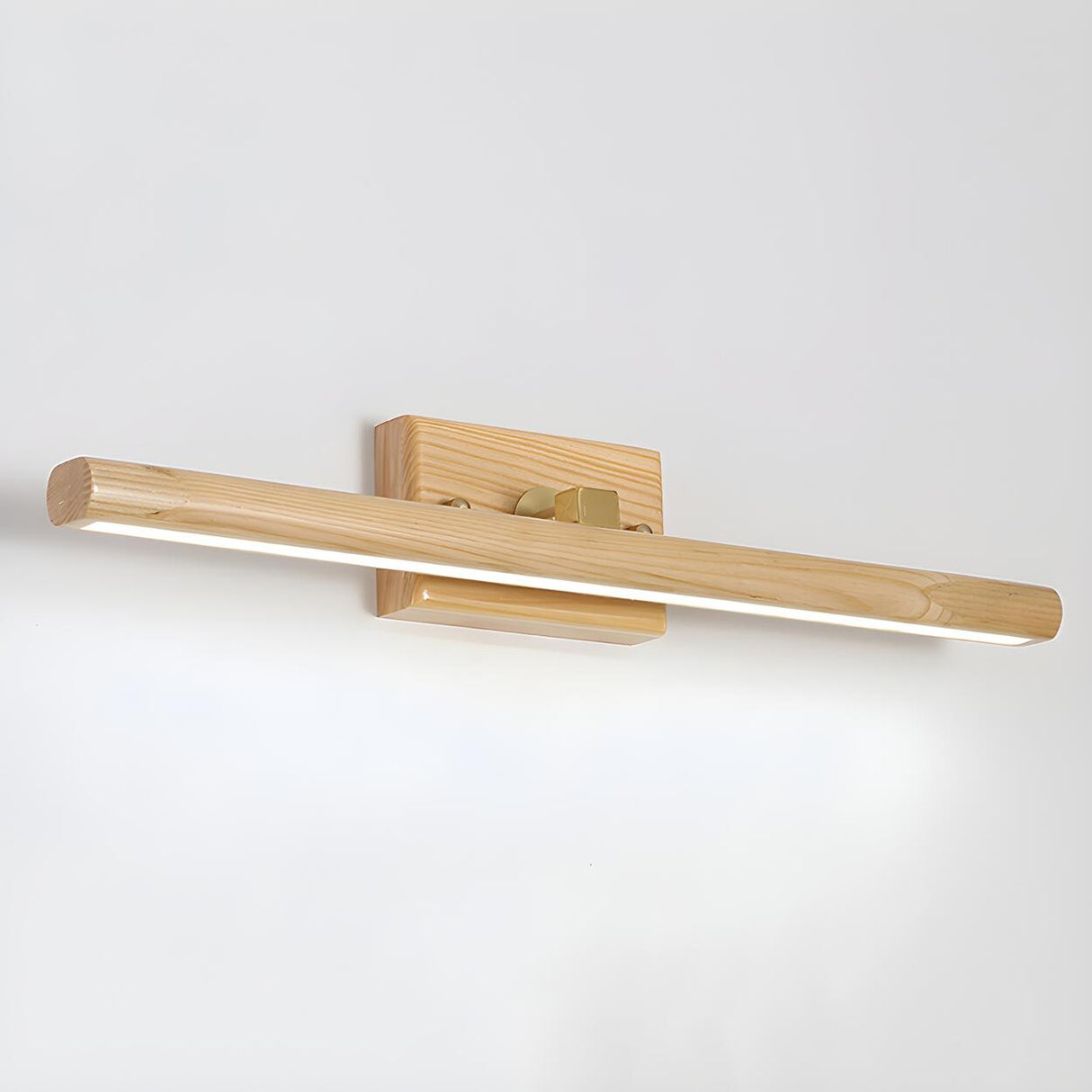 Shower Room Simple Nordic Wooden Cylinder Vanity Light Image - 9