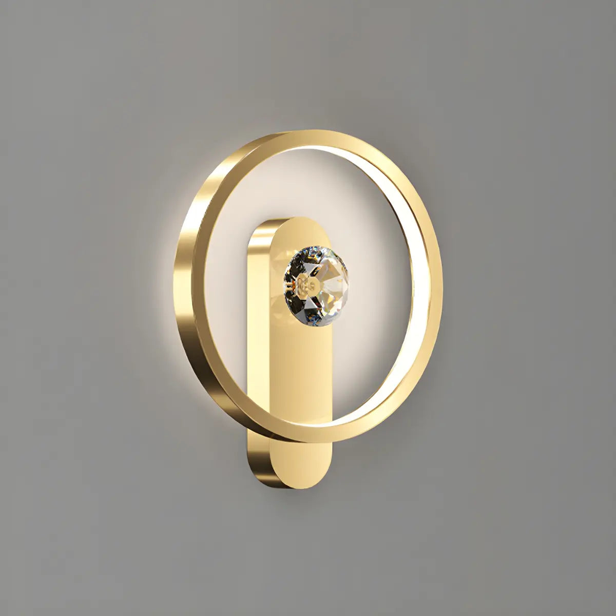 Silica Gel Circular Gold Reading Wall Light Fixture Image - 4