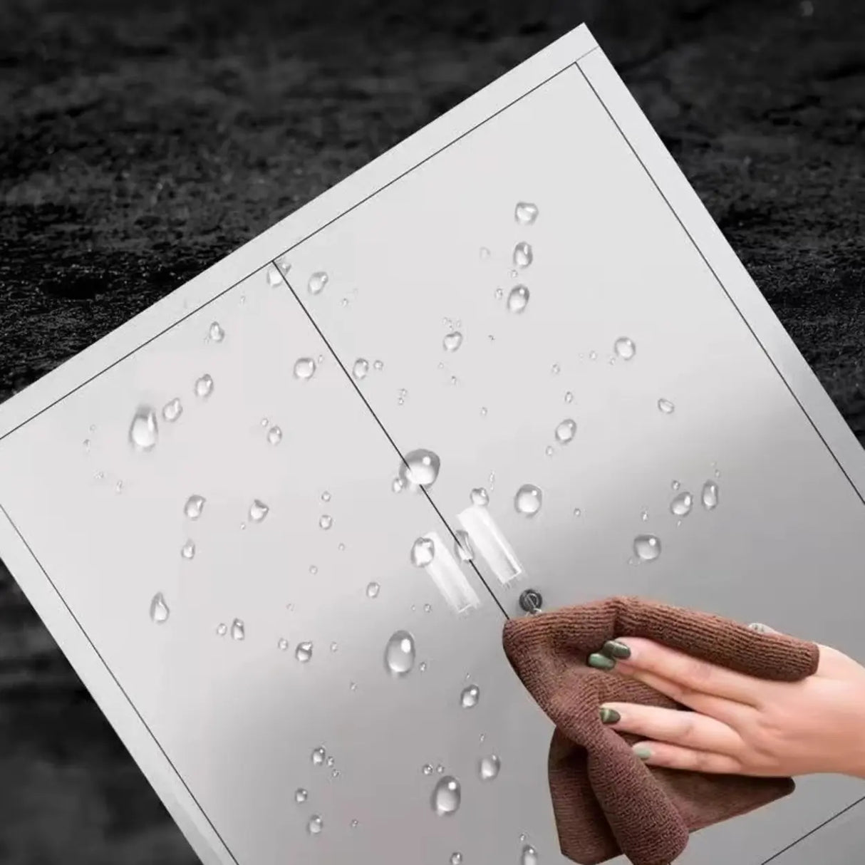 Silver Rectangle Stainless Steel Lockable Filing Cabinet Image - 11