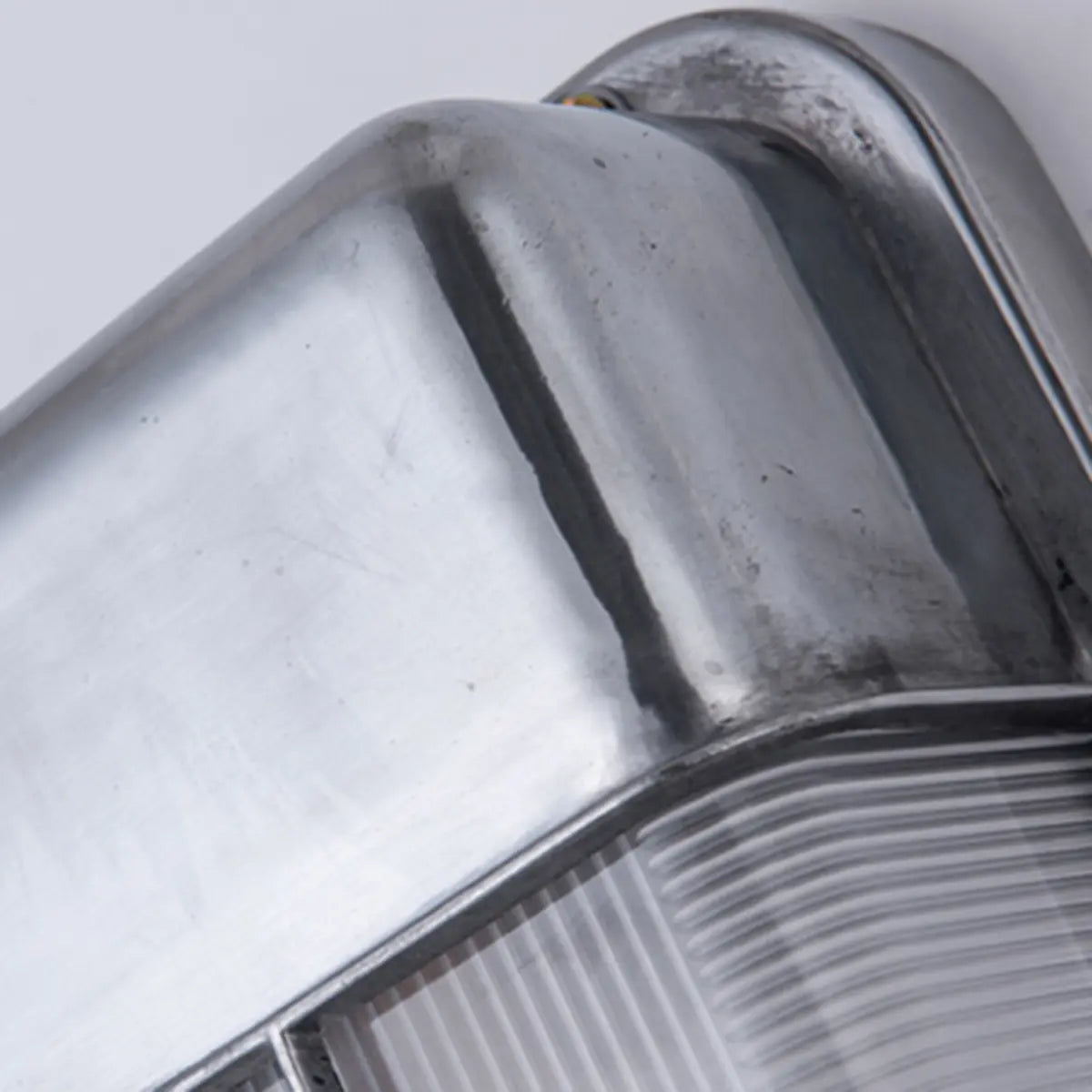 Silver Simple Geometric Chrome Outdoor Glass Wall Light Image - 10