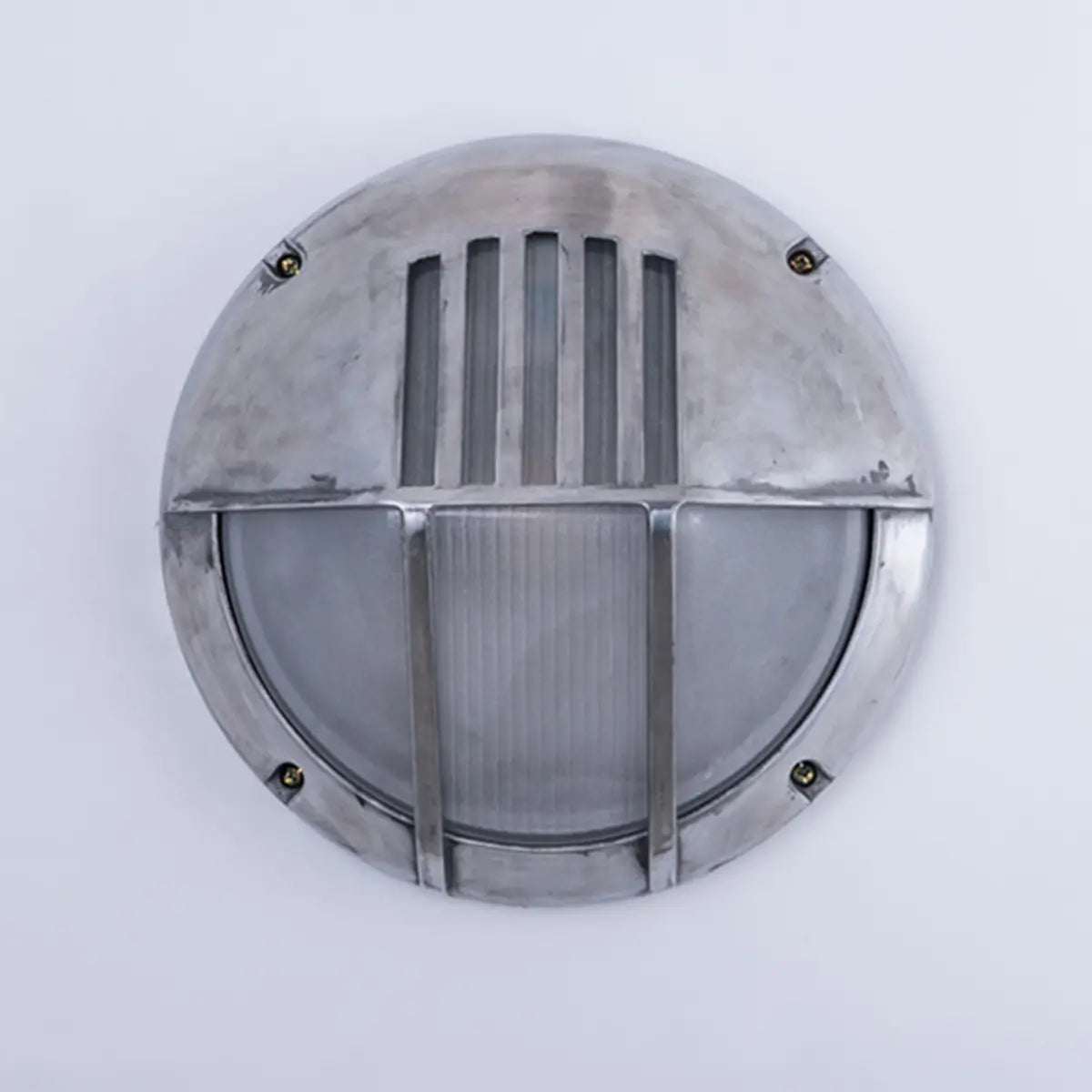 Silver Simple Geometric Chrome Outdoor Glass Wall Light Image - 11