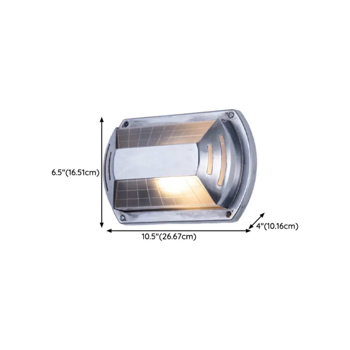 Silver Simple Geometric Chrome Outdoor Glass Wall Light Image - 15