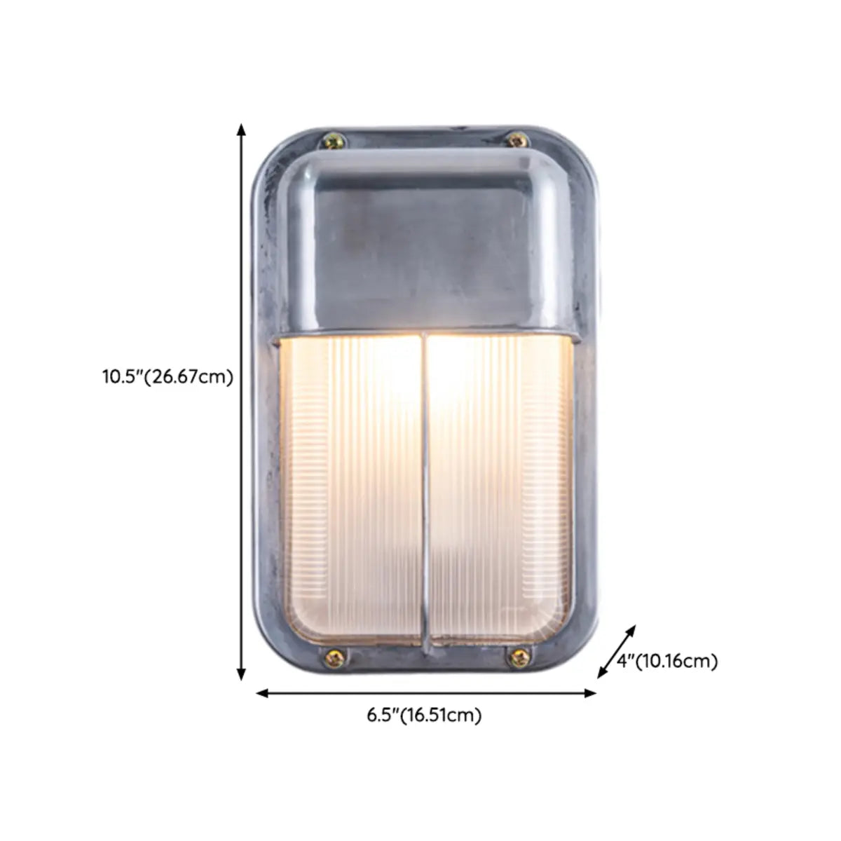 Silver Simple Geometric Chrome Outdoor Glass Wall Light Image - 16