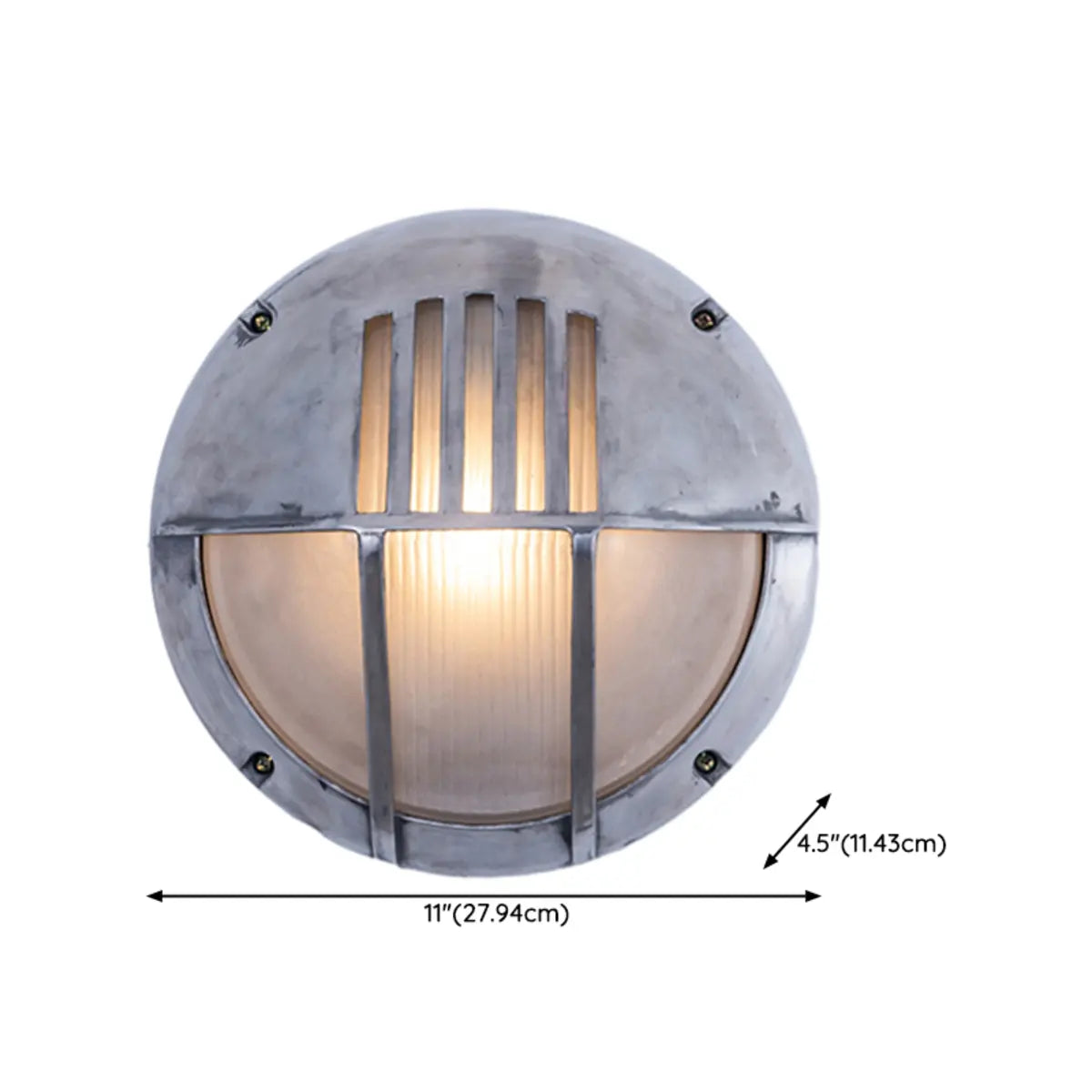 Silver Simple Geometric Chrome Outdoor Glass Wall Light Image - 17