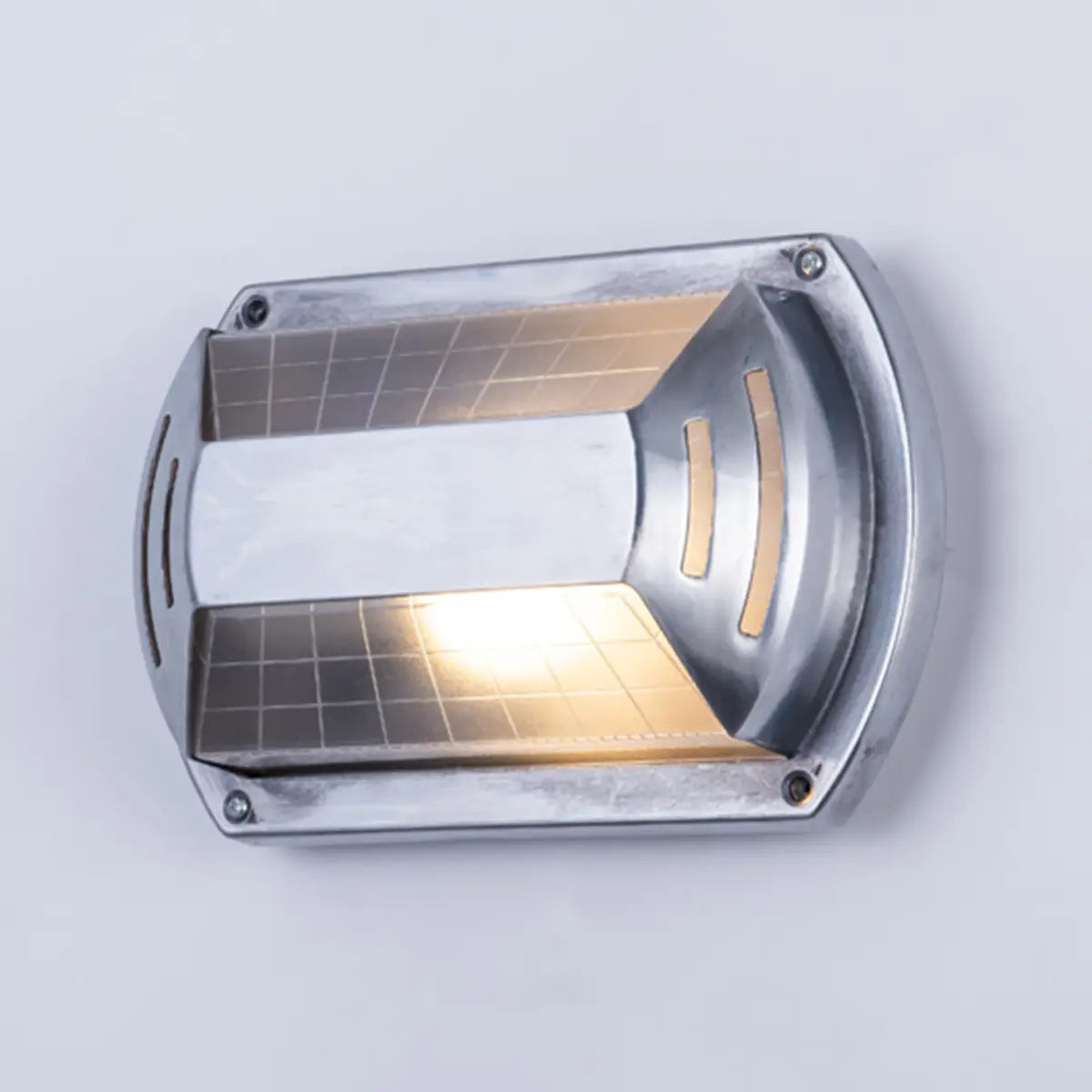 Silver Simple Geometric Chrome Outdoor Glass Wall Light Image - 4