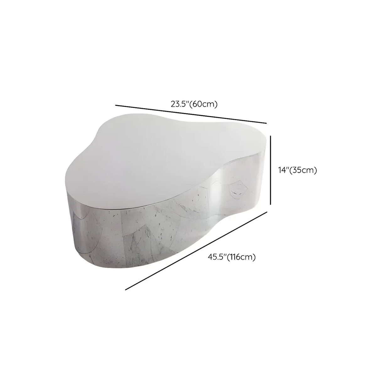 Silver Stainless Steel Free Form Abstract Coffee Table Image - 18