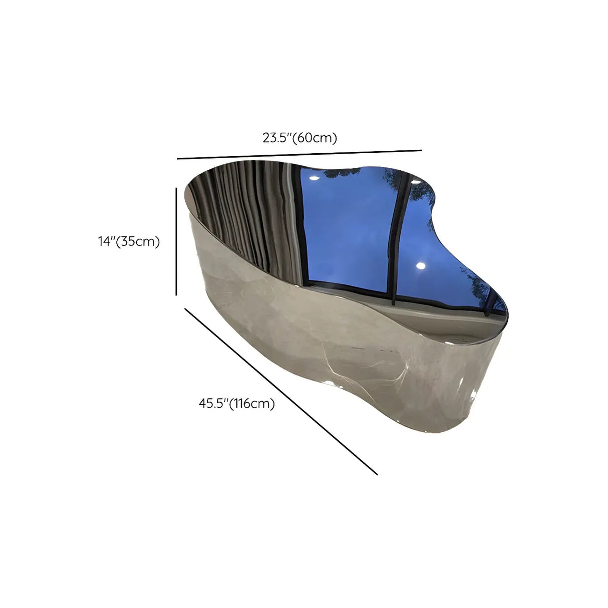 Silver Stainless Steel Free Form Abstract Coffee Table Image - 21