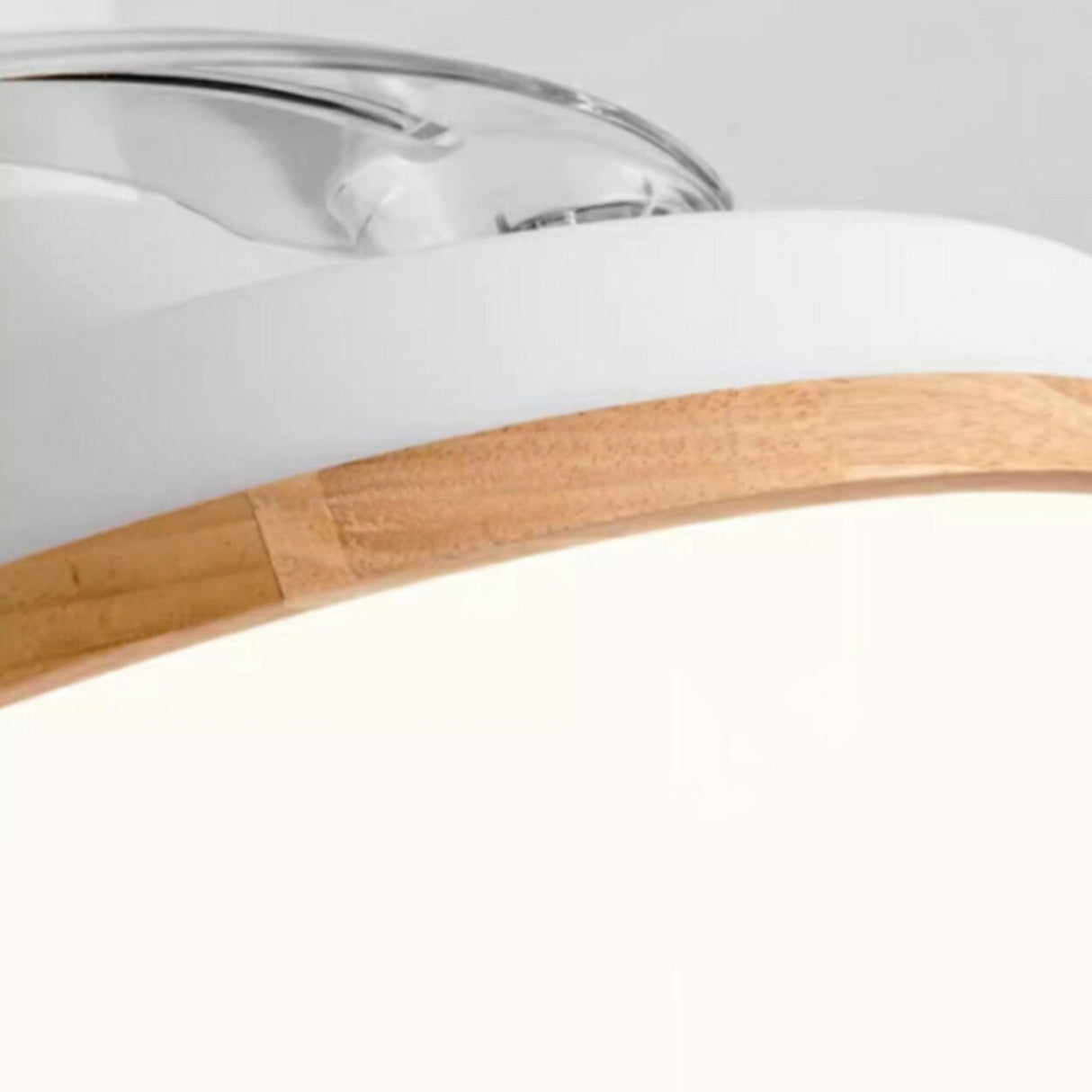 Simple 3 Blades Round Wood Decor Ceiling Fan Light Image - 11