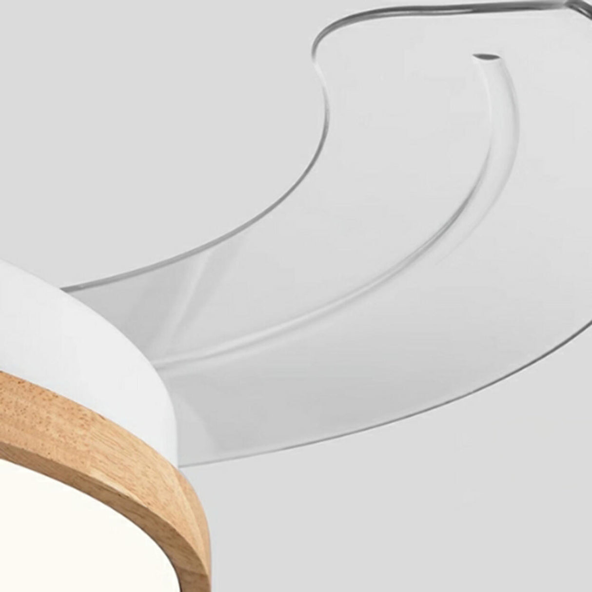 Simple 3 Blades Round Wood Decor Ceiling Fan Light Image - 9