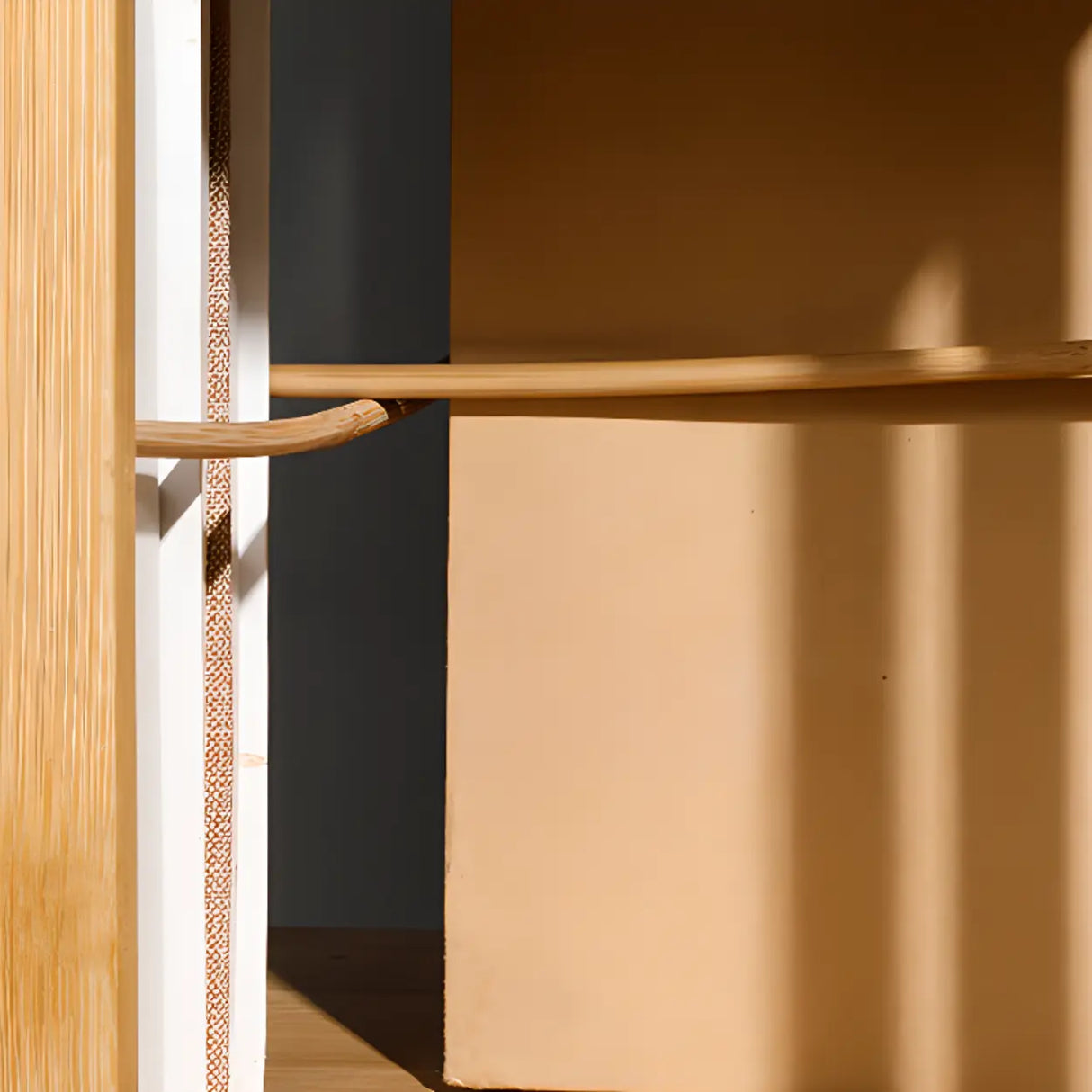 Simple 6-Tiers Rectangular Open Bamboo Narrow Bookcase Image - 7