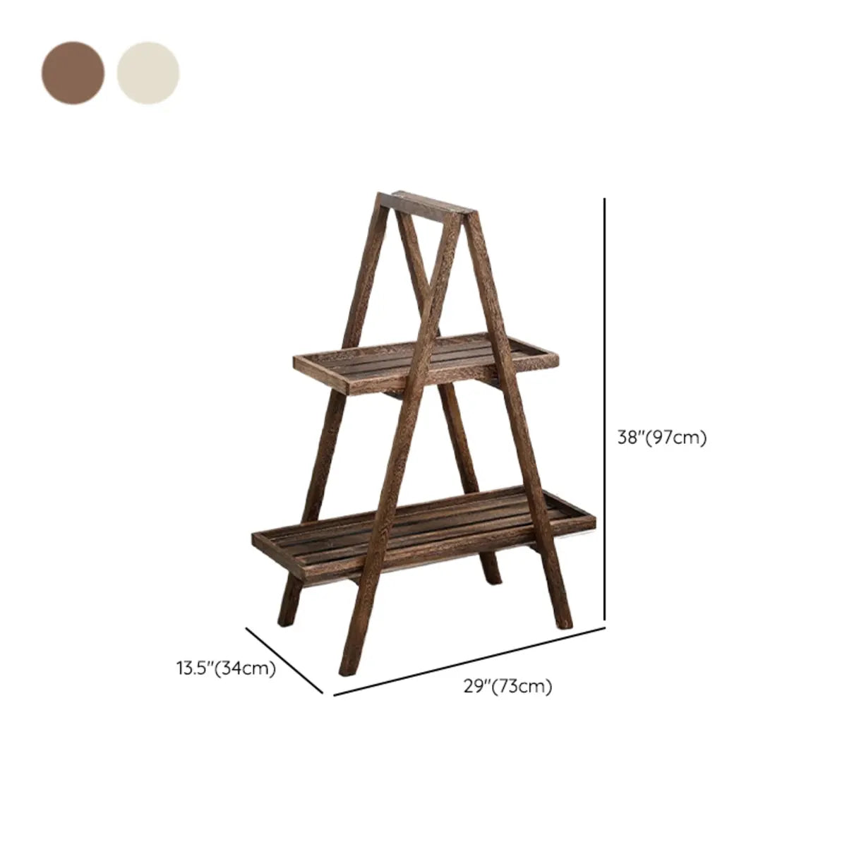 Simple A-Frame Wood Multi-Tier Crate Plant Stand Brown