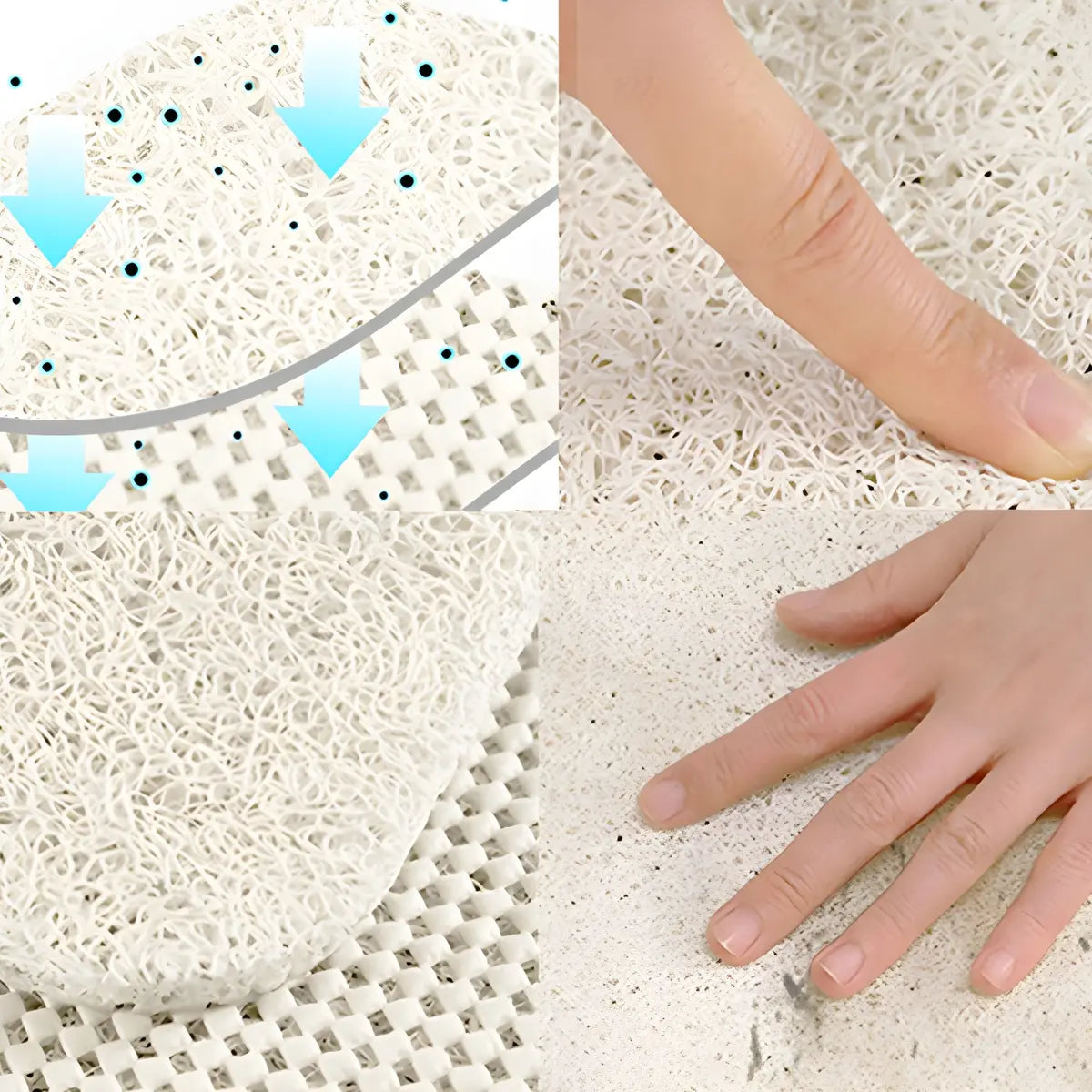 Simple Abstract Vinyl Beige Anti-Slip Backing Area Rug Image - 10