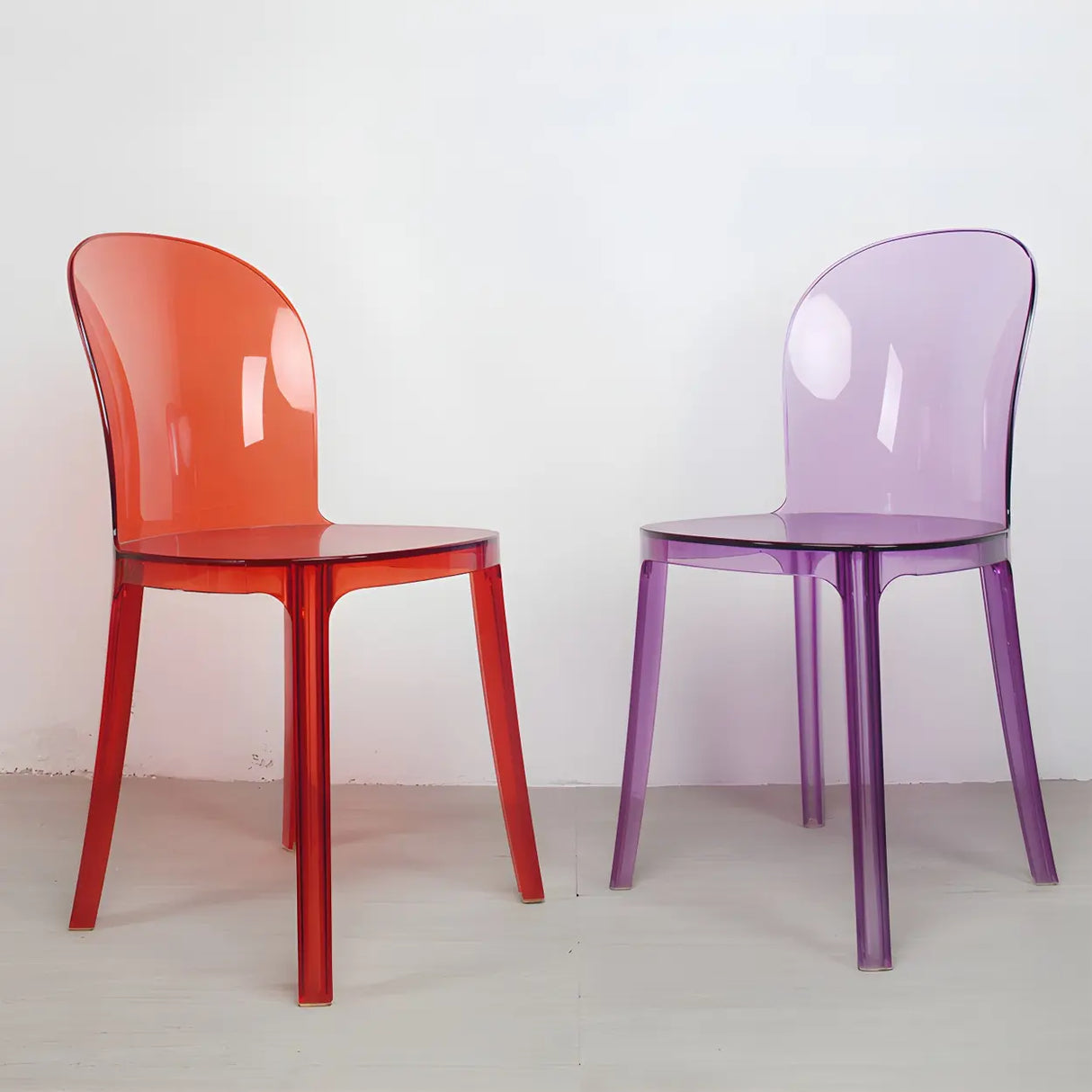Simple Acrylic Low Back Armless Dining Side Chair Image - 1