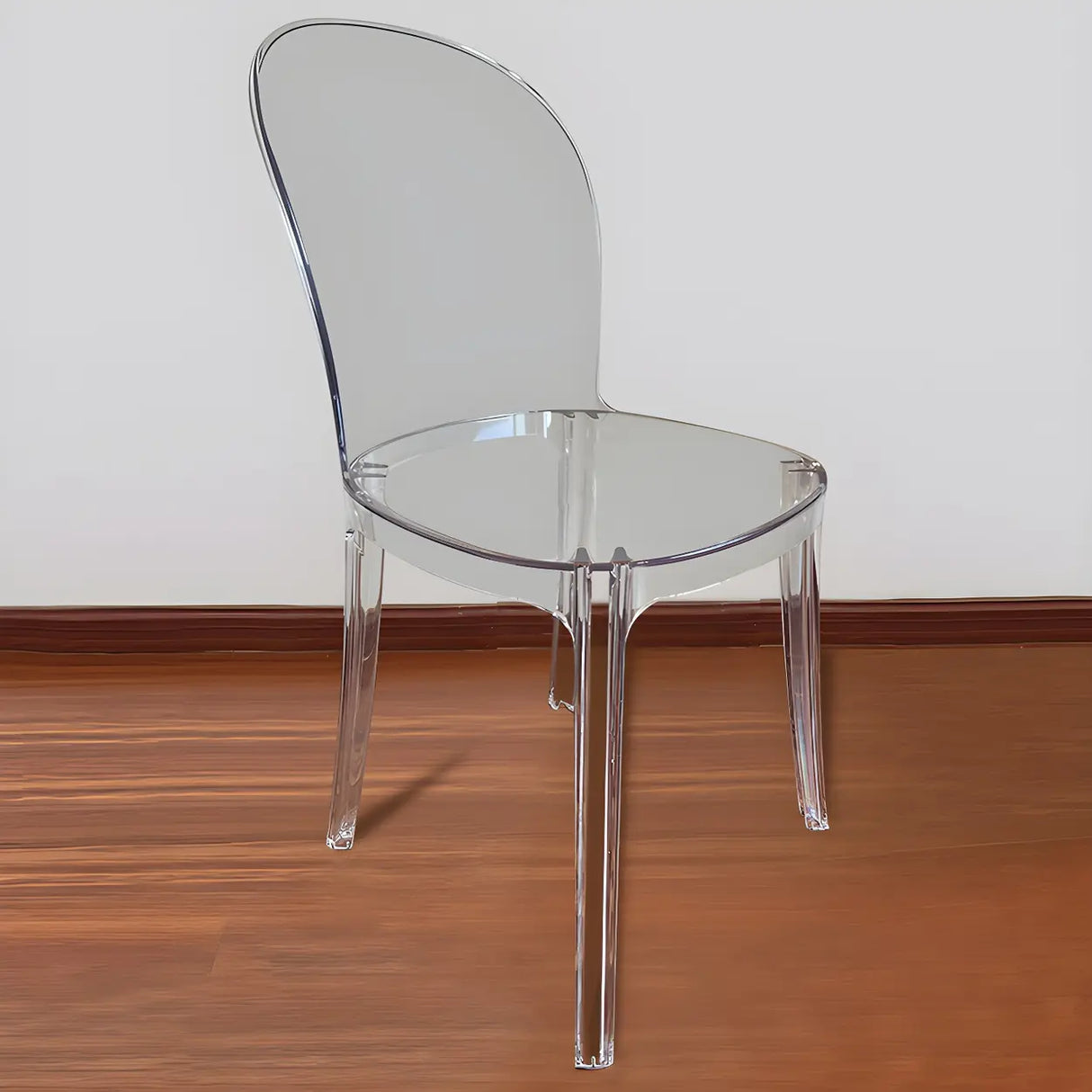 Simple Acrylic Low Back Armless Dining Side Chair Image - 11