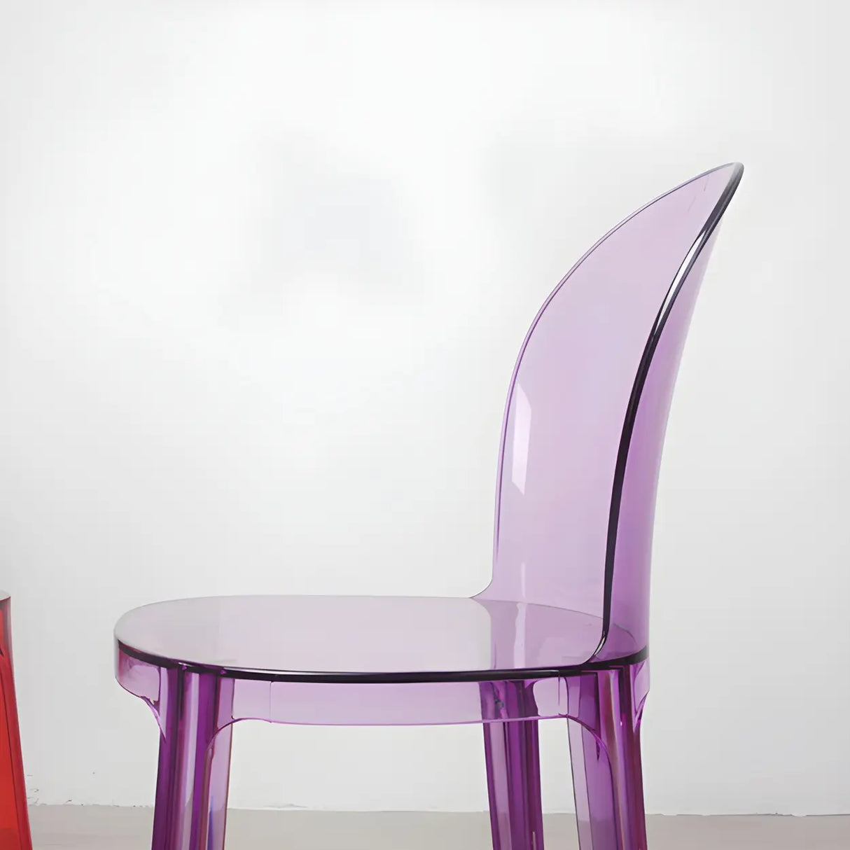 Simple Acrylic Low Back Armless Dining Side Chair Image - 12