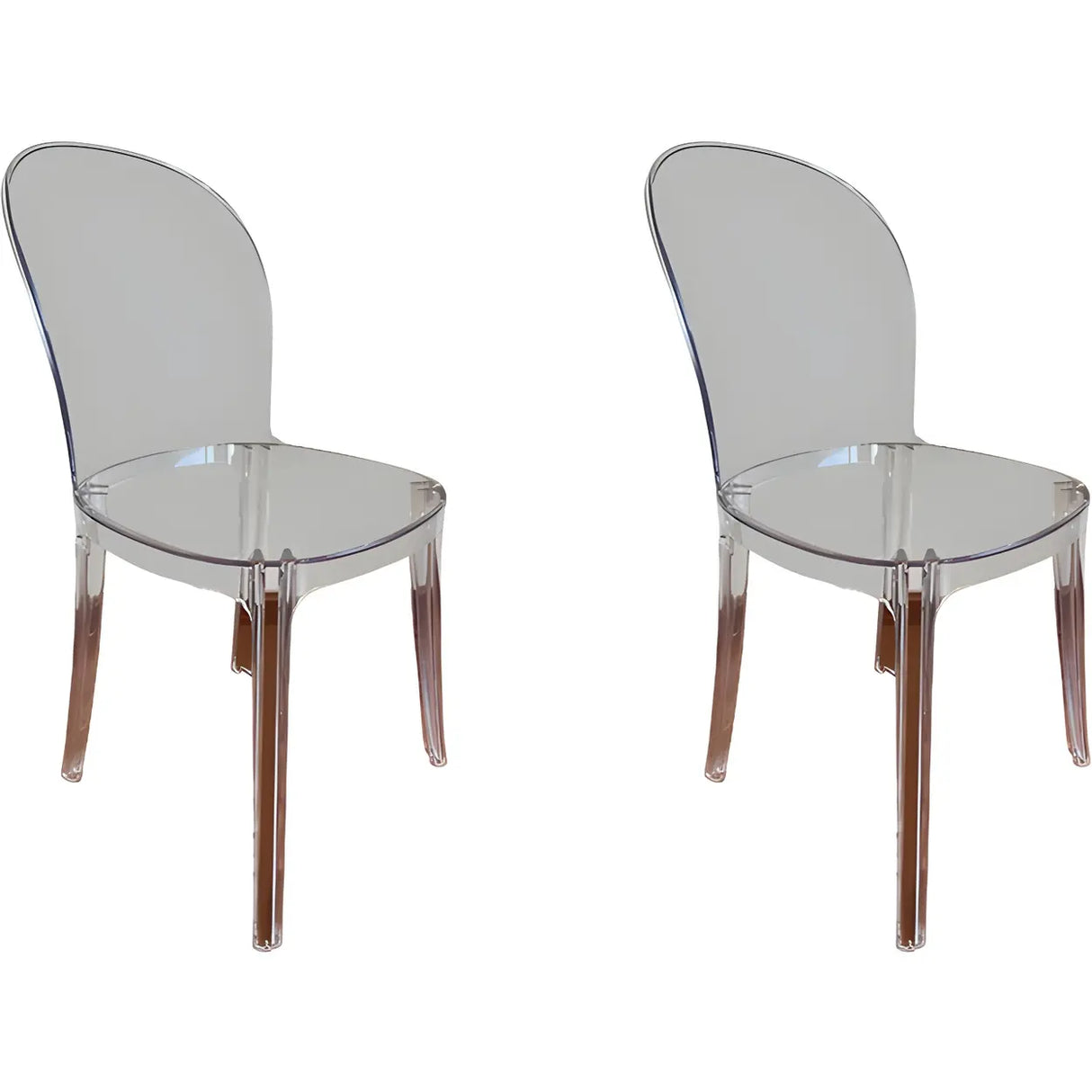 Simple Acrylic Low Back Armless Dining Side Chair Image - 14