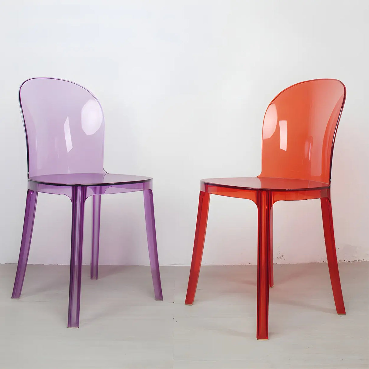 Simple Acrylic Low Back Armless Dining Side Chair Image - 15