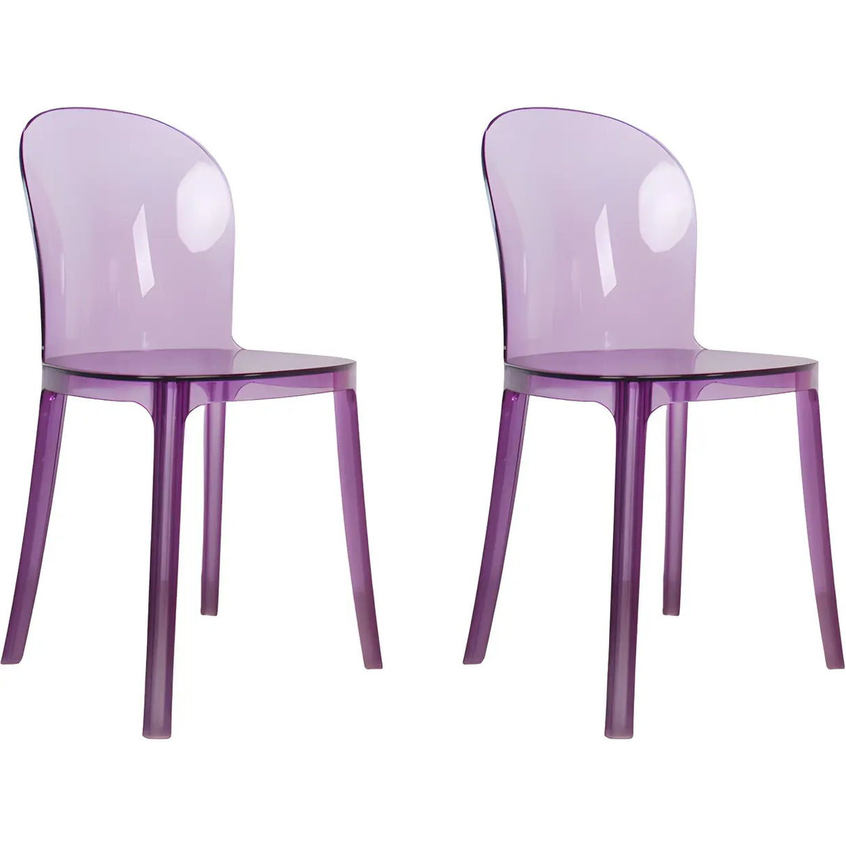 Simple Acrylic Low Back Armless Dining Side Chair Image - 3