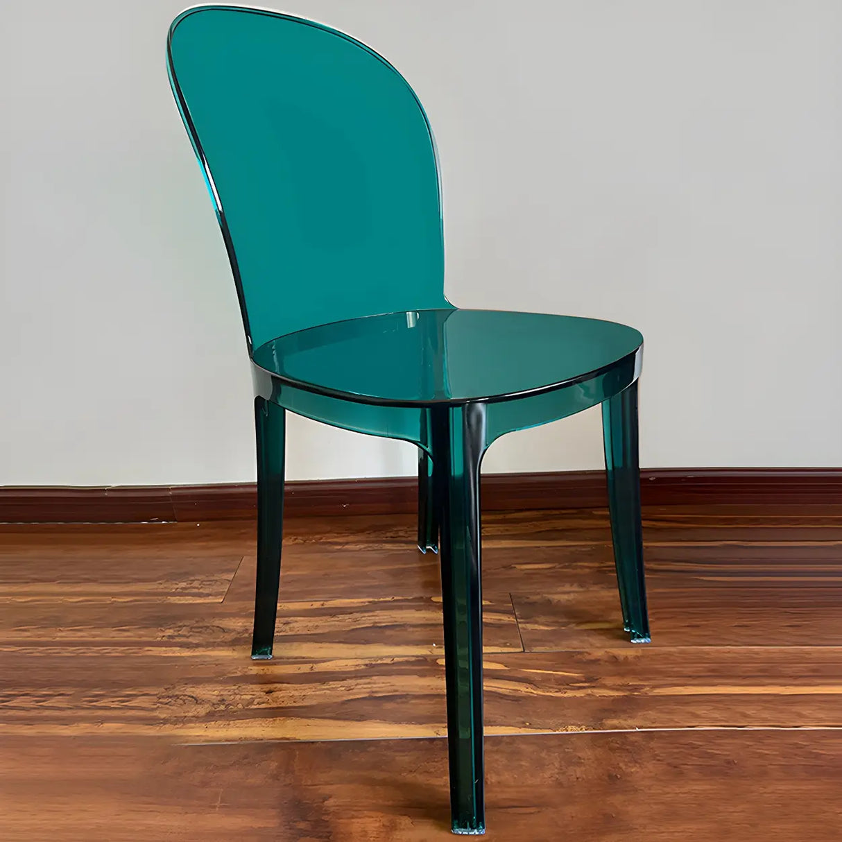 Simple Acrylic Low Back Armless Dining Side Chair Image - 4