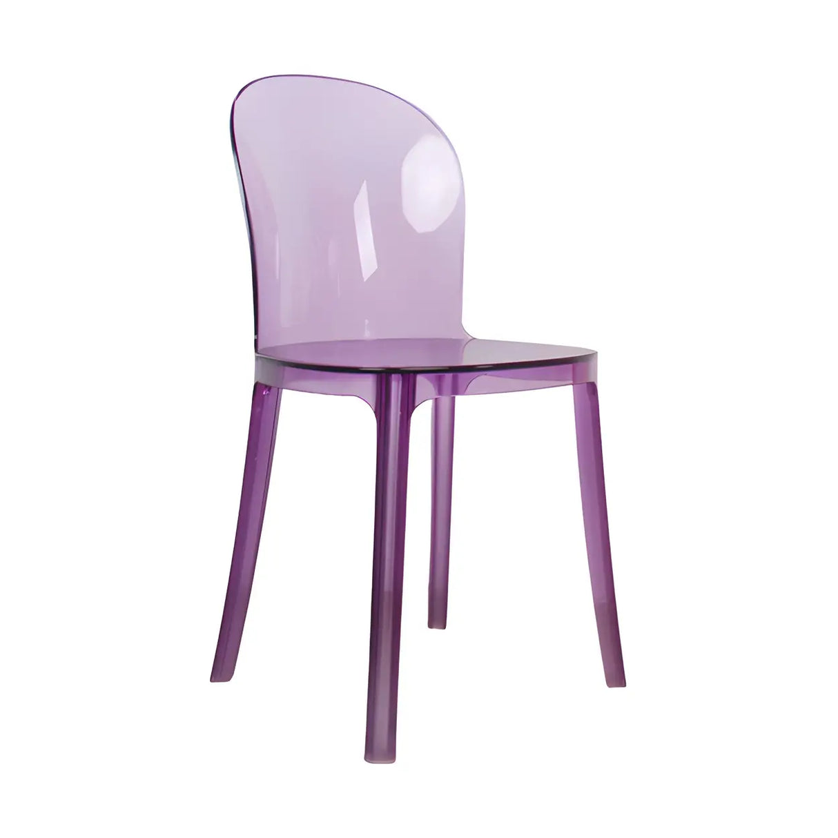 Simple Acrylic Low Back Armless Dining Side Chair Image - 9