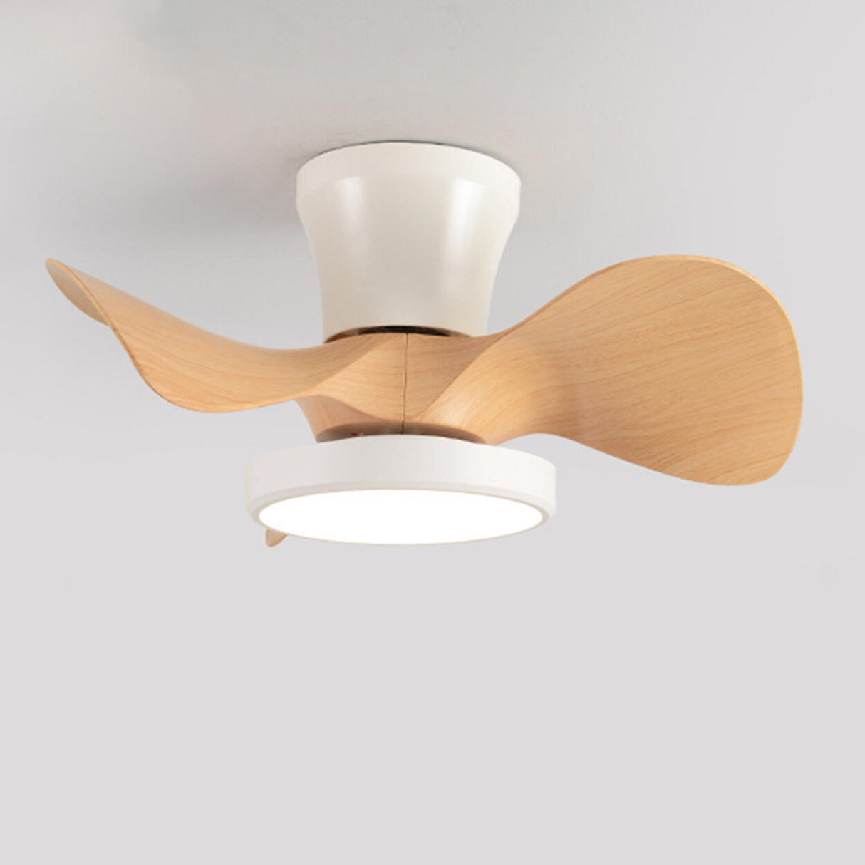 Simple Bedroom 3 Blades Modern LED Ceiling Fan Light Image - 13