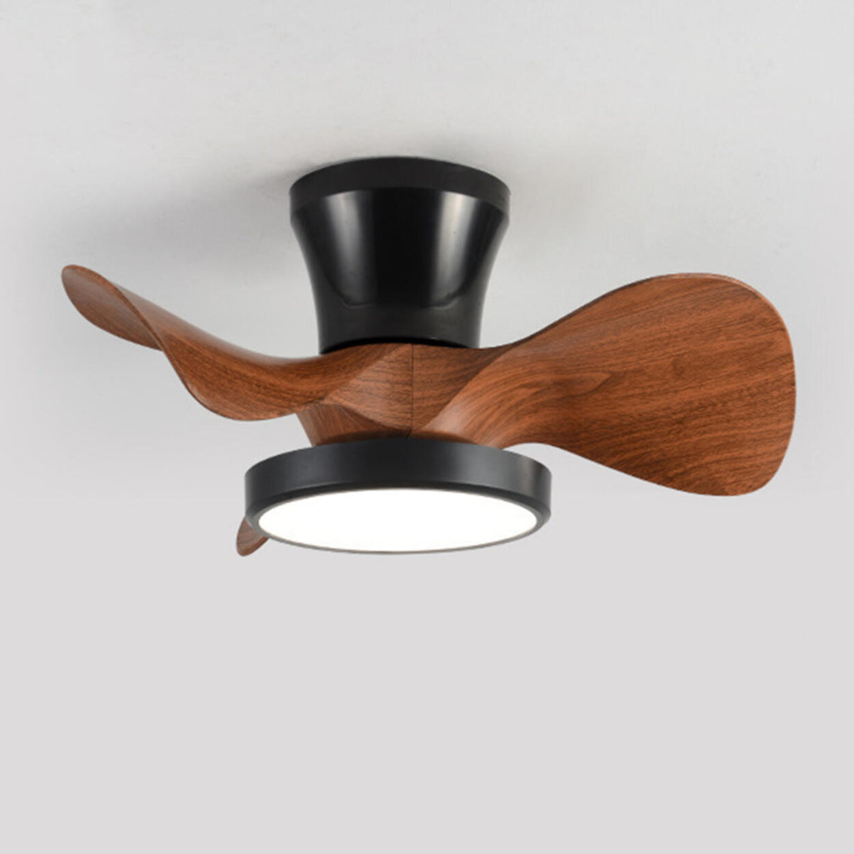 Simple Bedroom 3 Blades Modern LED Ceiling Fan Light Image - 15