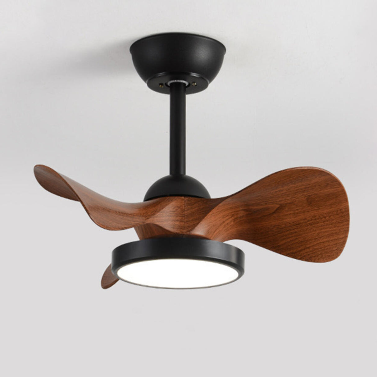 Simple Bedroom 3 Blades Modern LED Ceiling Fan Light Image - 7