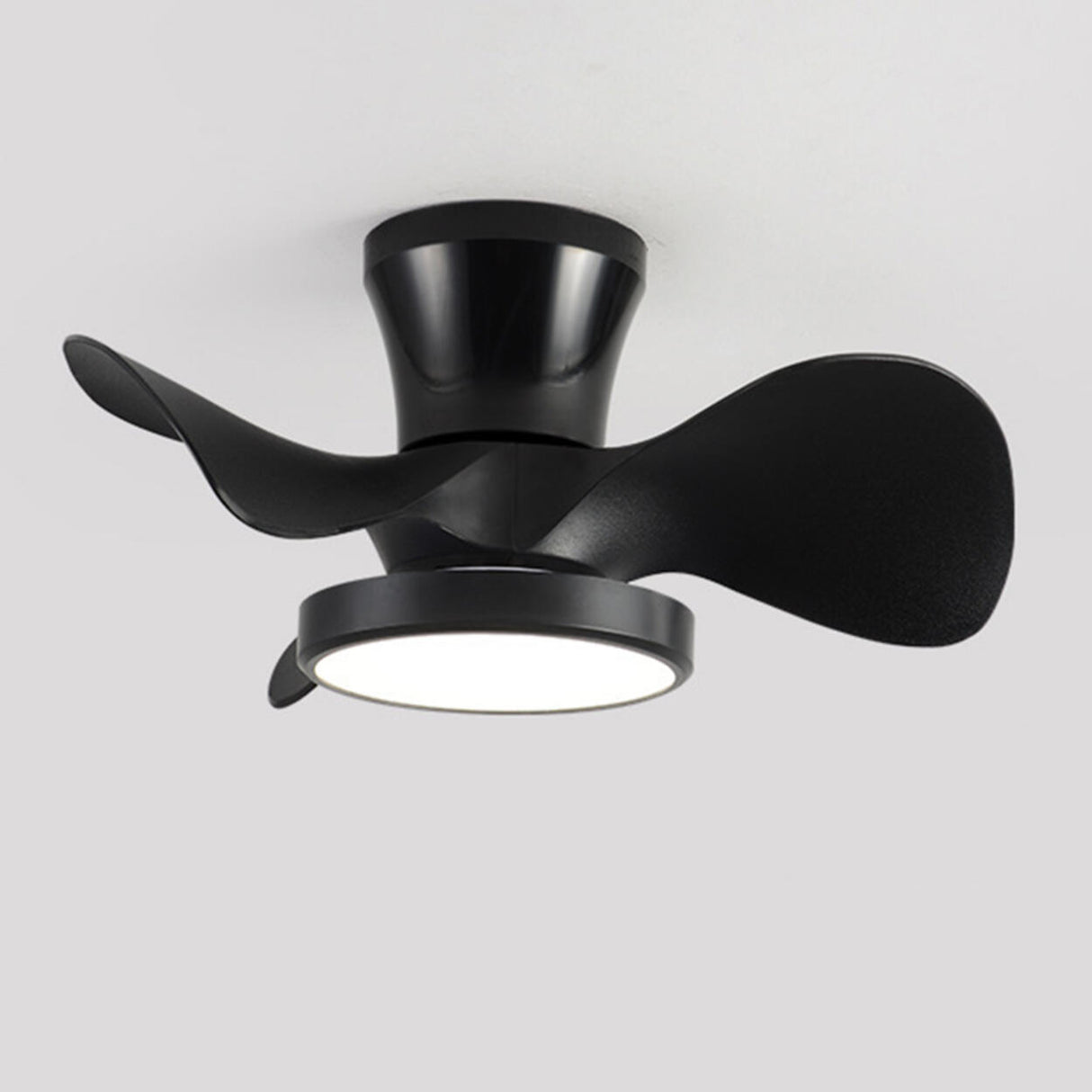 Simple Bedroom 3 Blades Modern LED Ceiling Fan Light Image - 9