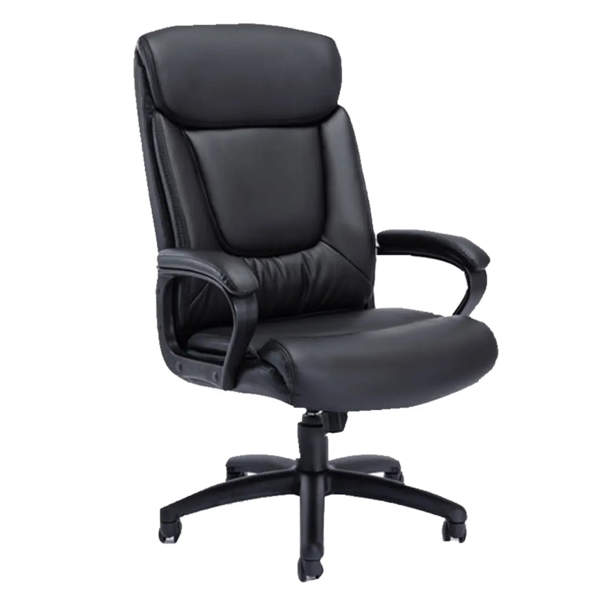 Simple Black Adjustable Ergonomic Leather Office Chair Image - 2