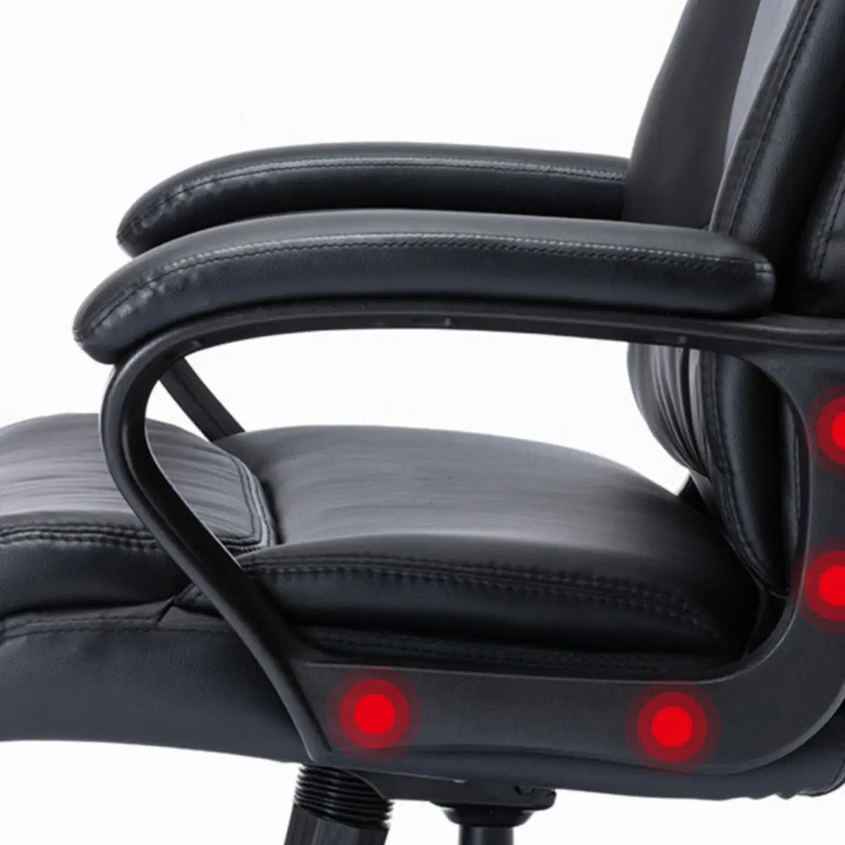 Simple Black Adjustable Ergonomic Leather Office Chair Image - 7