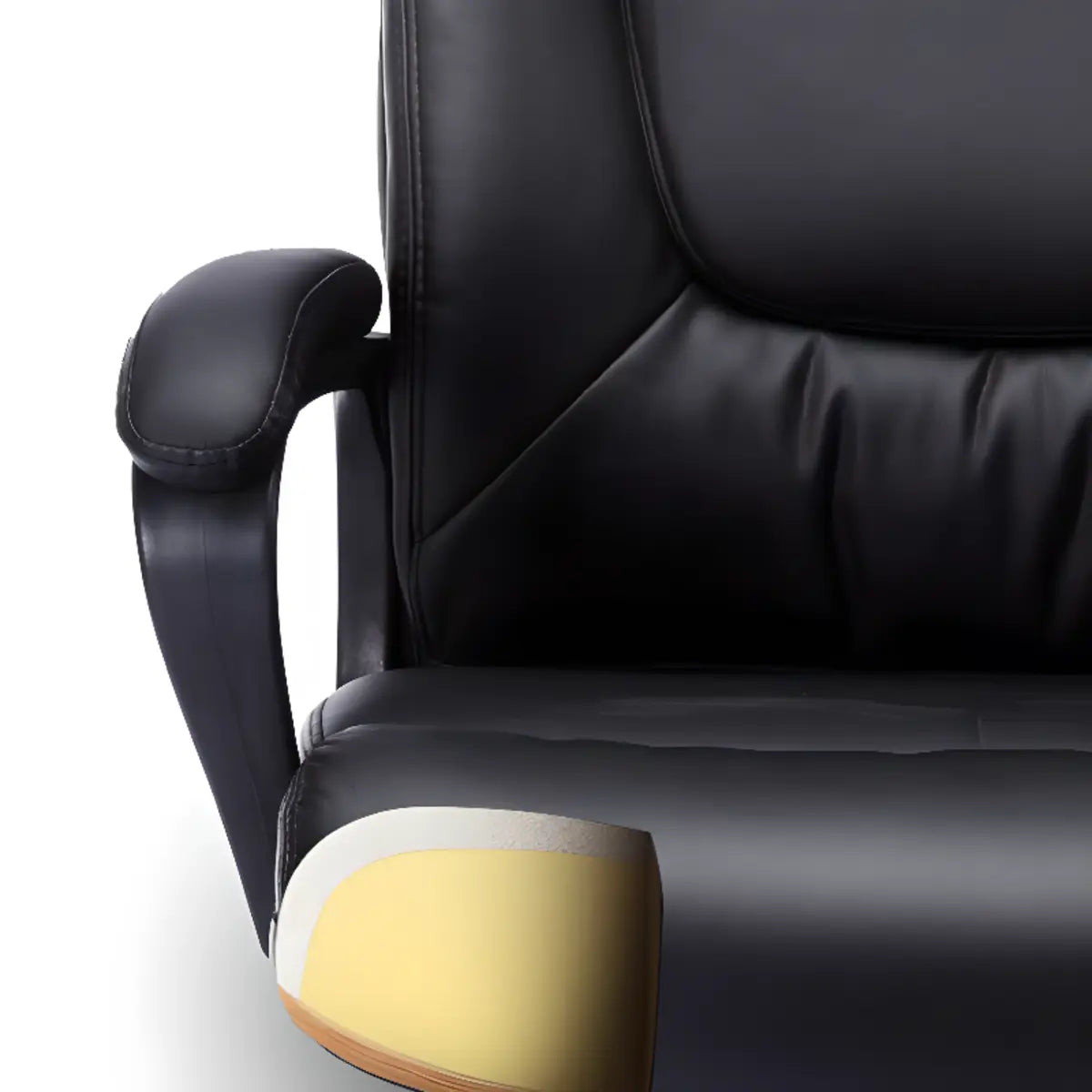 Simple Black Adjustable Ergonomic Leather Office Chair Image - 8
