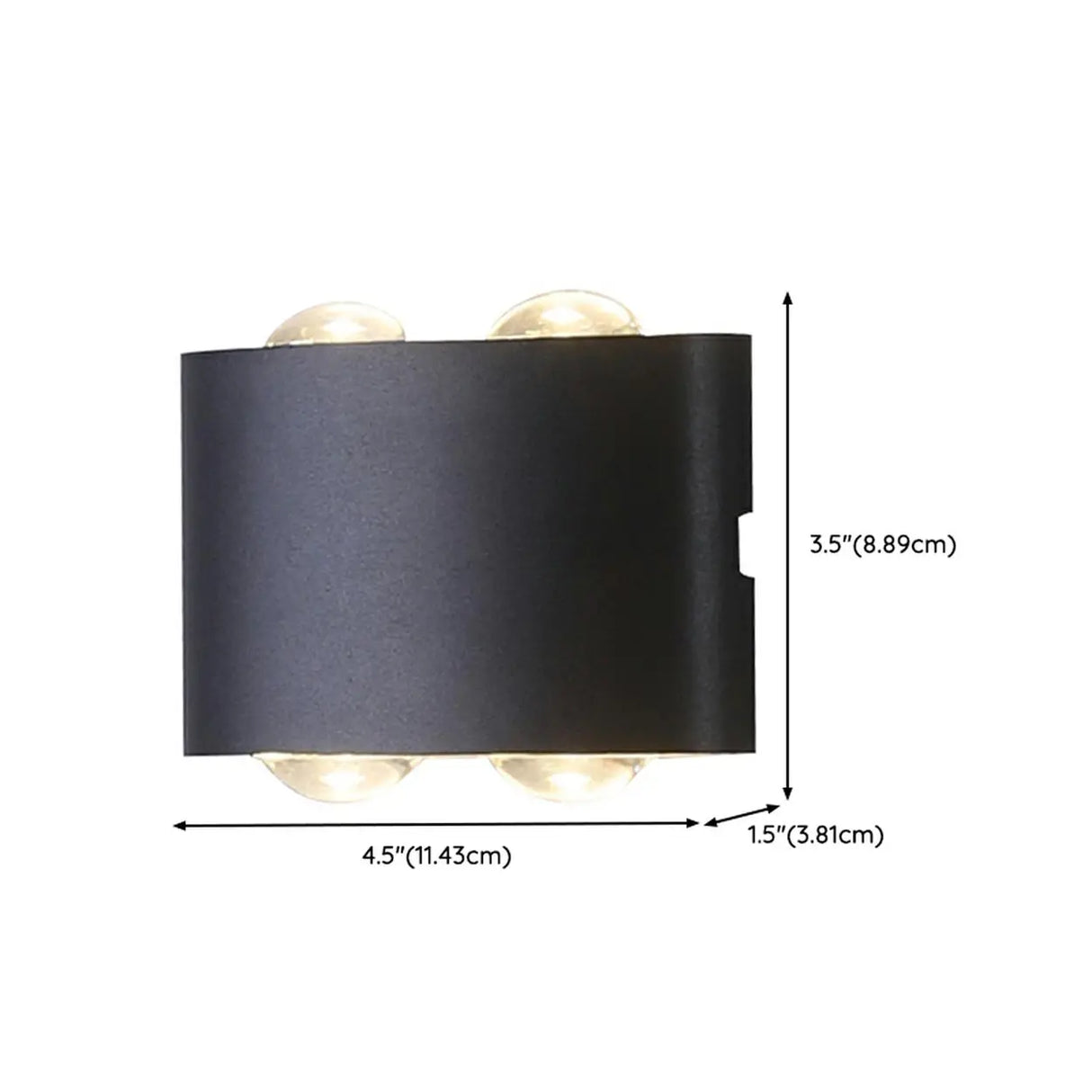 Simple Black Geometric Exterior LED Up Down Wall Lamp