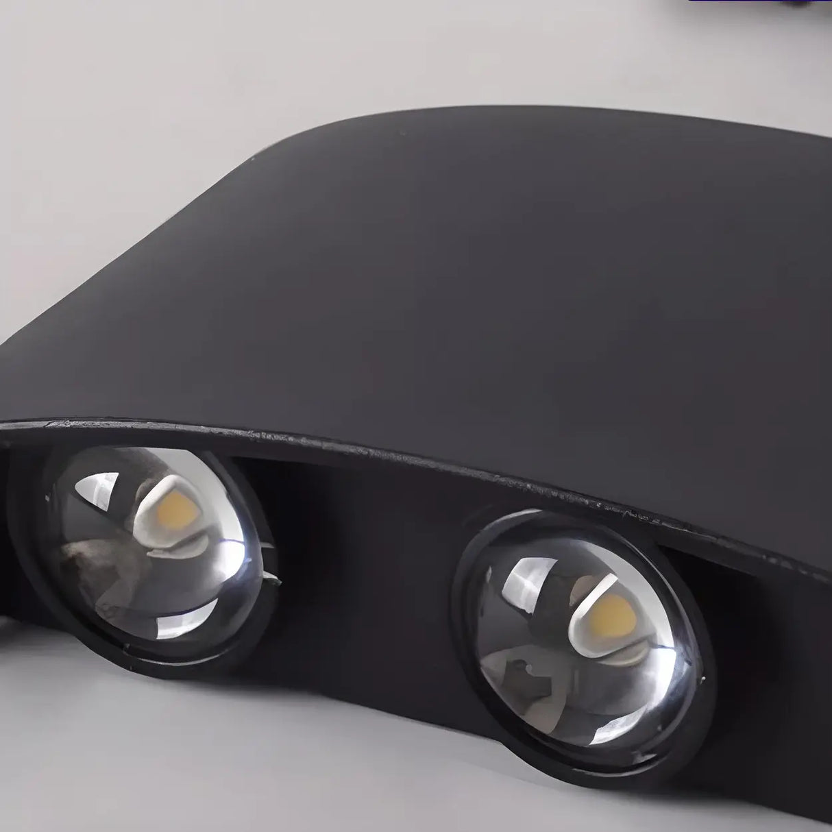 Simple Black Geometric Exterior LED Up Down Wall Lamp Image - 8