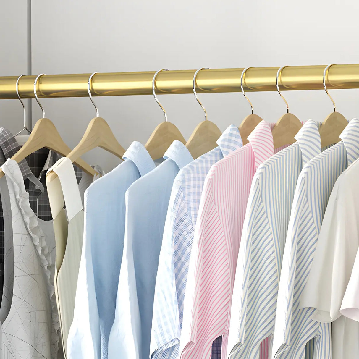 Simple Black Metal Garment Coat Rack with Hooks and Shelf Image - 5