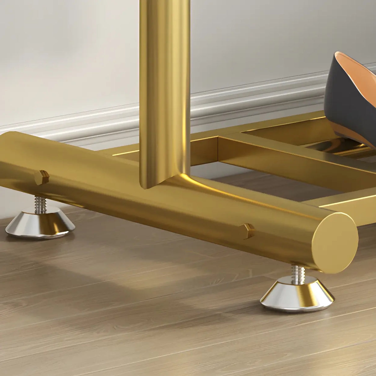 Simple Black Metal Garment Coat Rack with Hooks and Shelf Image - 8