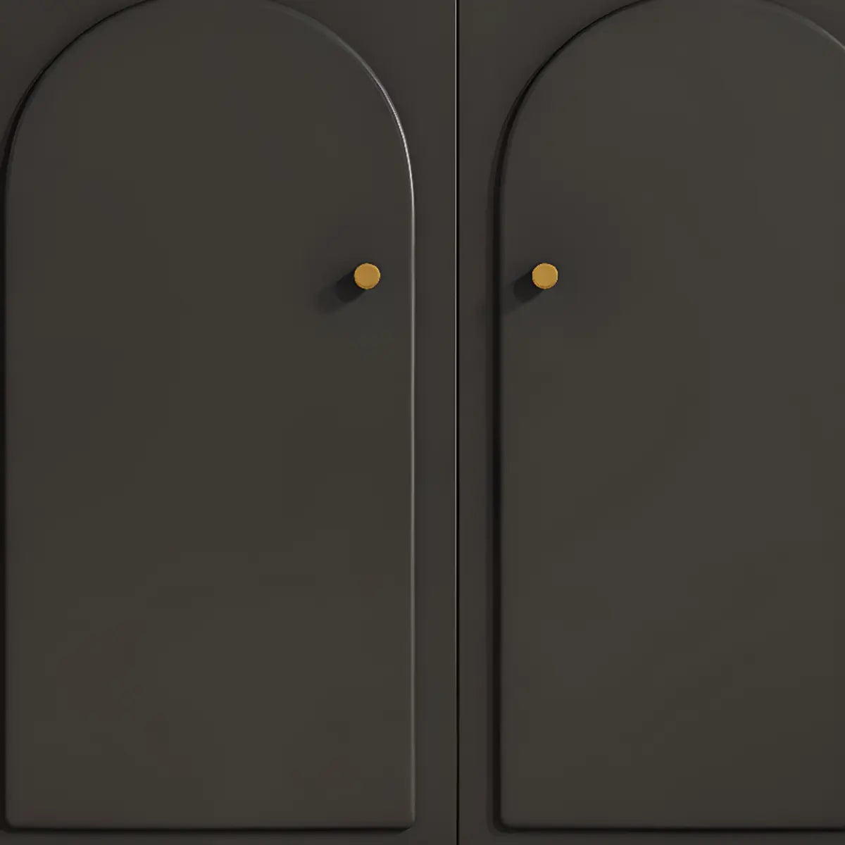 Simple Black Wood Drawers and Shelves Buffet with Storage Image - 7