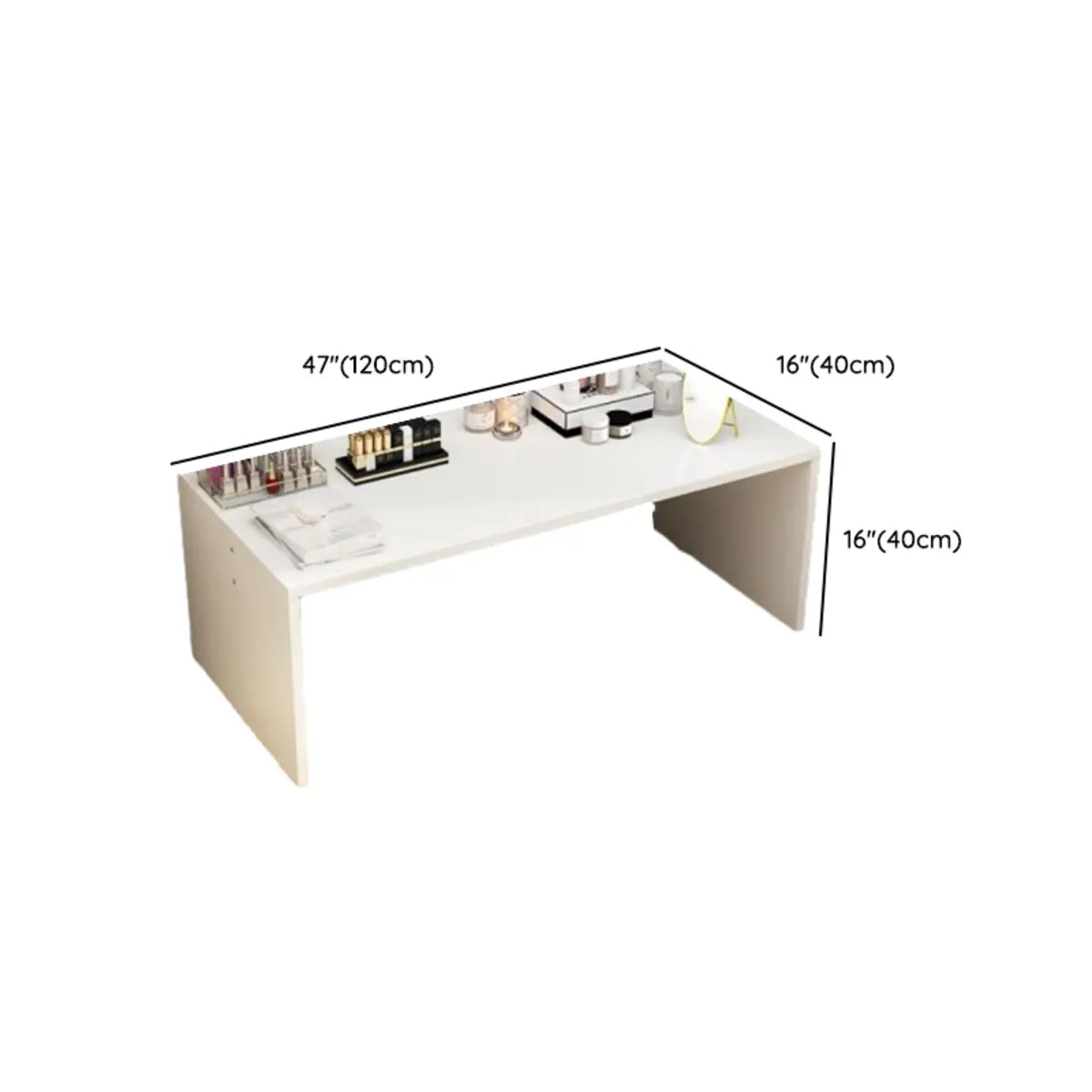 Simple Black Wood Rectangle Sled Single Coffee Table Image - 12