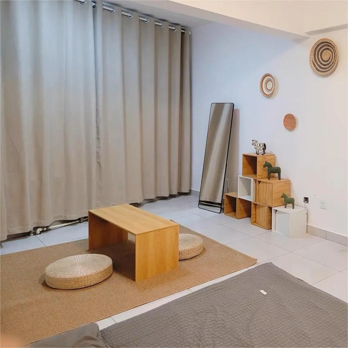 Simple Black Wood Rectangle Sled Single Coffee Table Image - 4