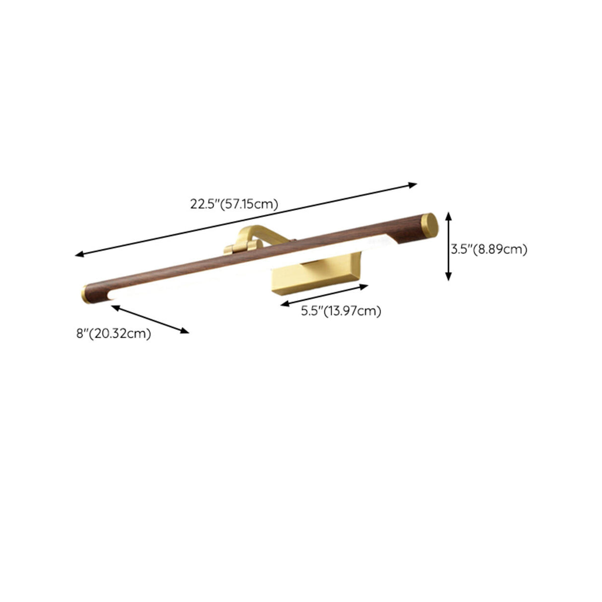 Simple Brass Linear Adjustable Vanity Mirror Light Image - 13